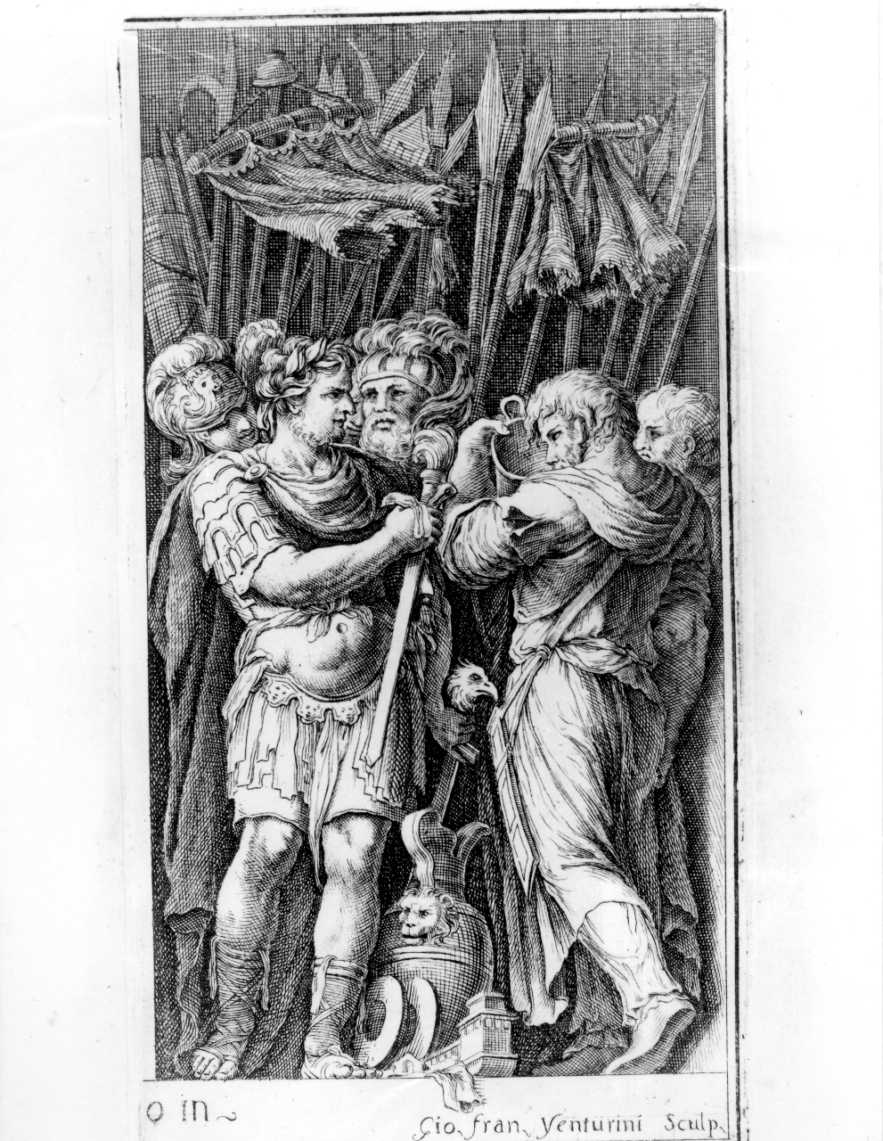 eroi romani (stampa smarginata, serie) di Polidoro da Caravaggio, Galestruzzi Giovanni Battista (terzo quarto sec. XVII)