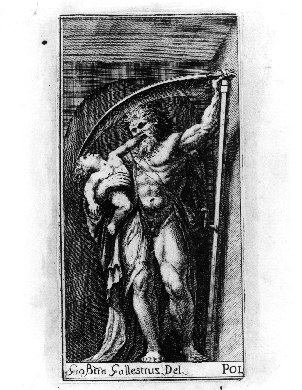 Saturno divora i suoi figli (stampa smarginata, serie) di Polidoro da Caravaggio, Galestruzzi Giovanni Battista (terzo quarto sec. XVII)