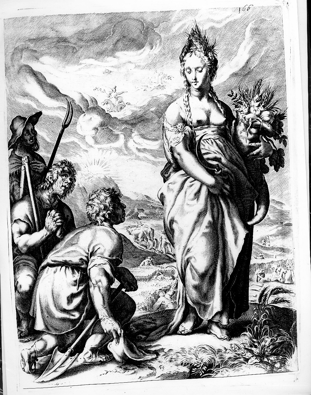 Cerere (stampa smarginata) di Goltzius Hendrick, Saenredam Jan Pietersz (sec. XVI)