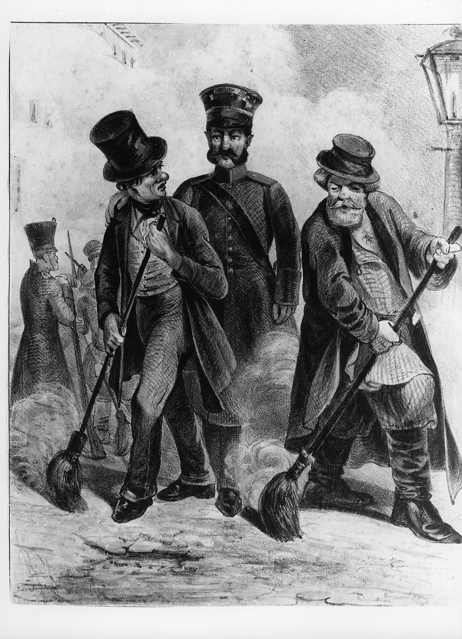 spazzini (stampa colorata a mano, serie) di Zukowski Rudolf (sec. XIX)