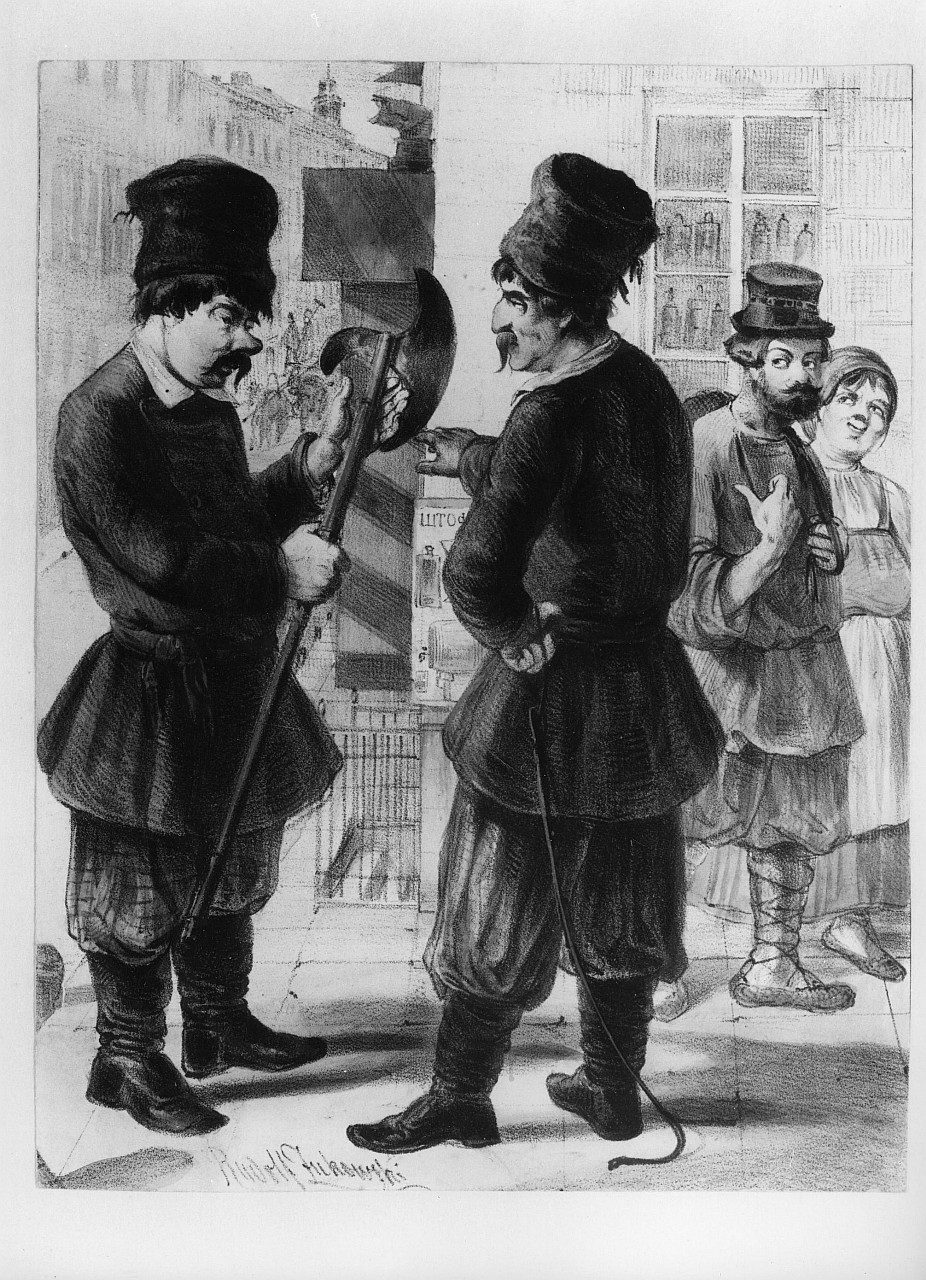 guardie (stampa colorata a mano, serie) di Zukowski Rudolf (sec. XIX)