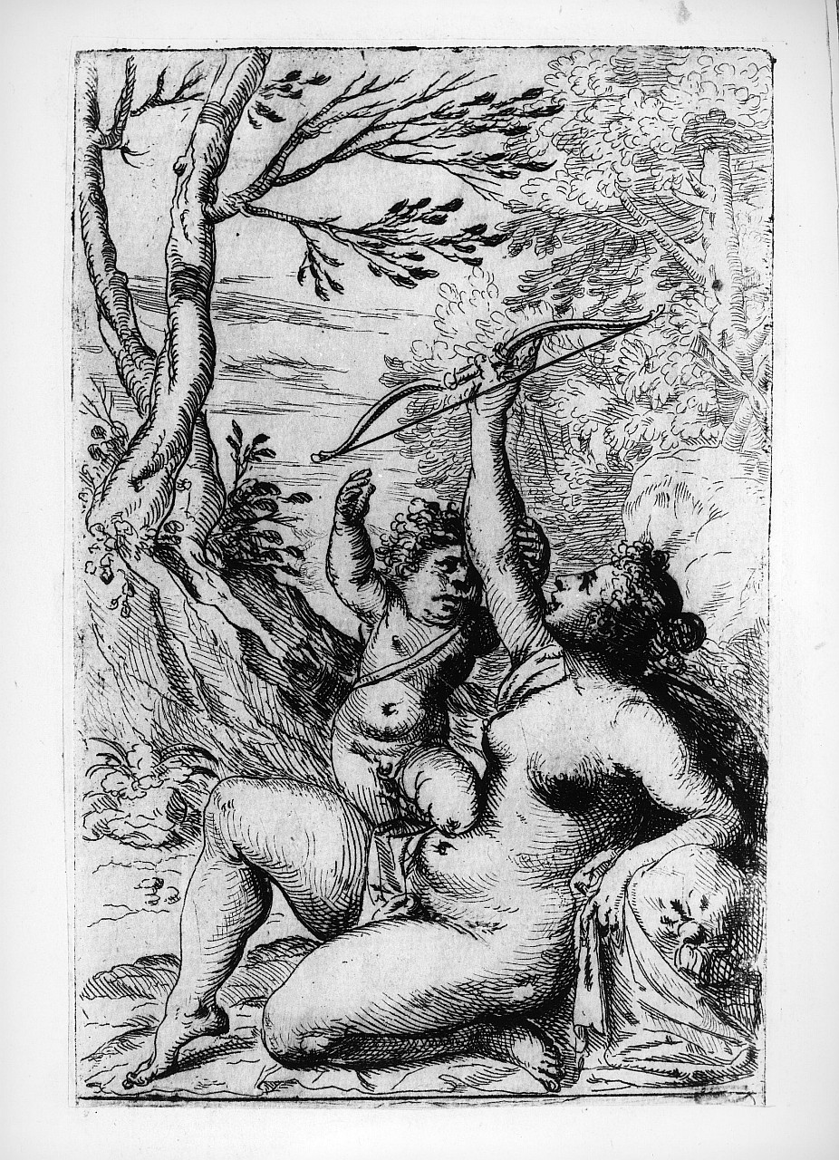 Venere e Cupido (stampa smarginata) di Fialetti Odoardo (sec. XVII)