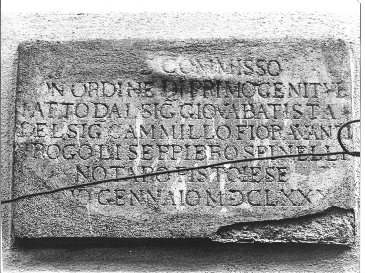 iscrizione (lapide) - produzione toscana (sec. XVII)