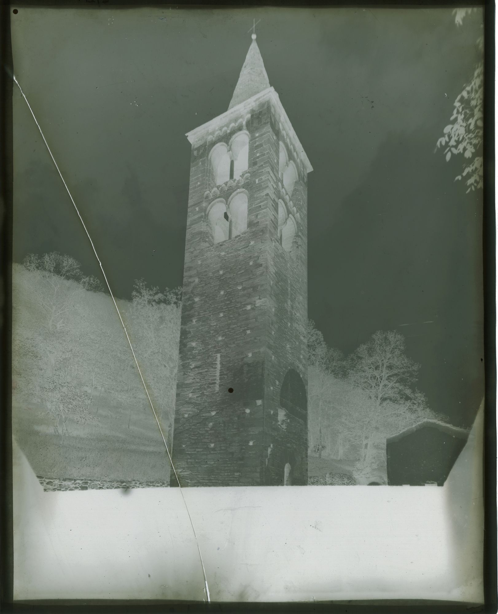 Ceres - Campanile romanico (negativo) di Germano, Ottavio (attr) (fine XIX)