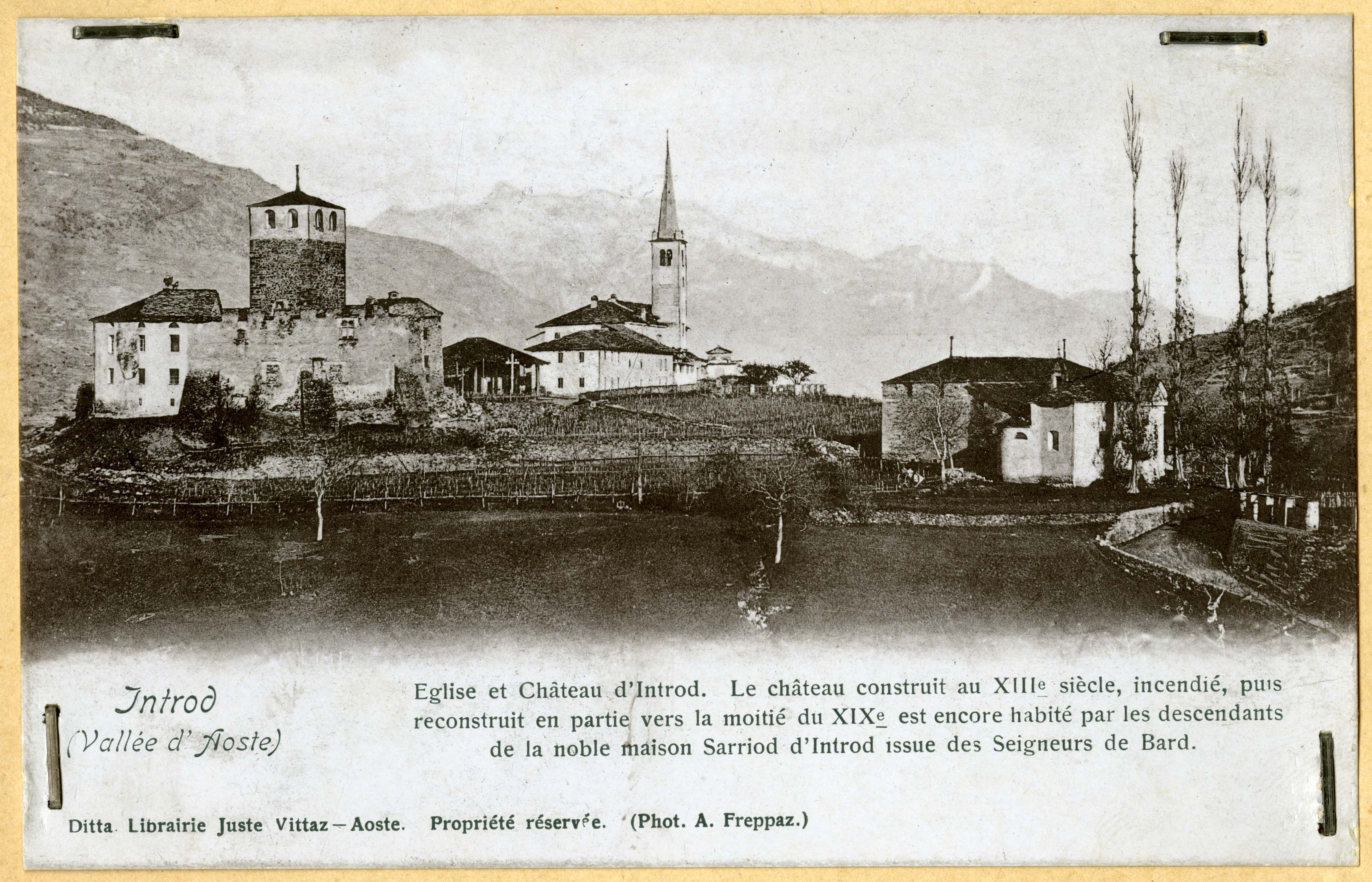 Introd - Castello di Introd (positivo) di Freppaz, Adolfo (inizio XX)