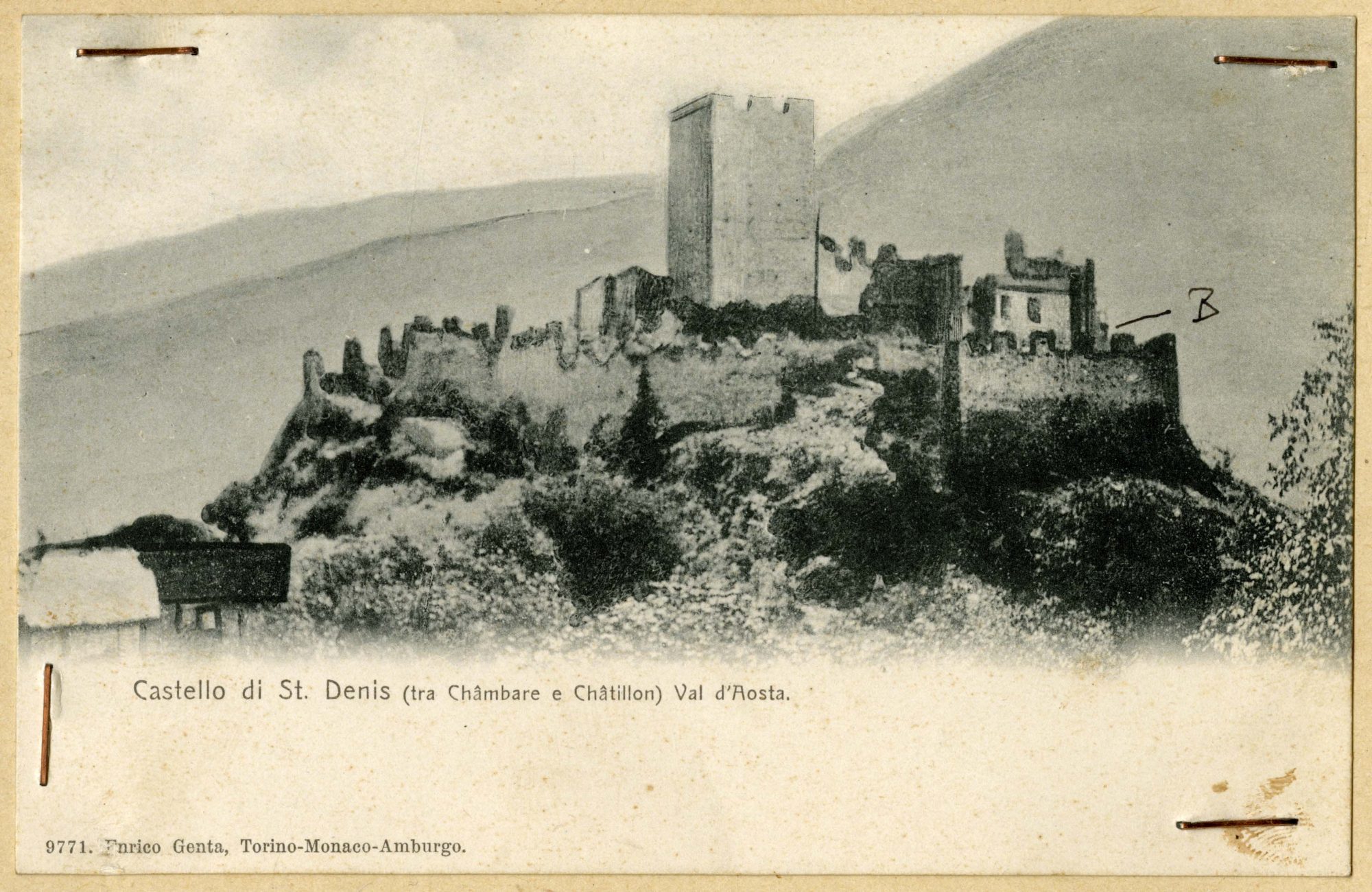 Saint-Denis - Castello di Cly (positivo) di Anonimo aostano (inizio XX)