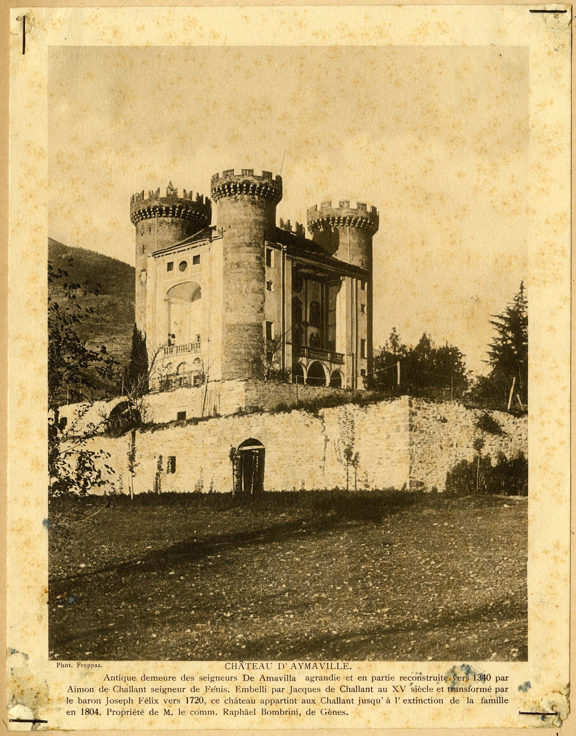 Valle d'Aosta - Architettura militare - Castelli (positivo) di Freppaz, Adolfo (fine/ inizio XIX/ XX)