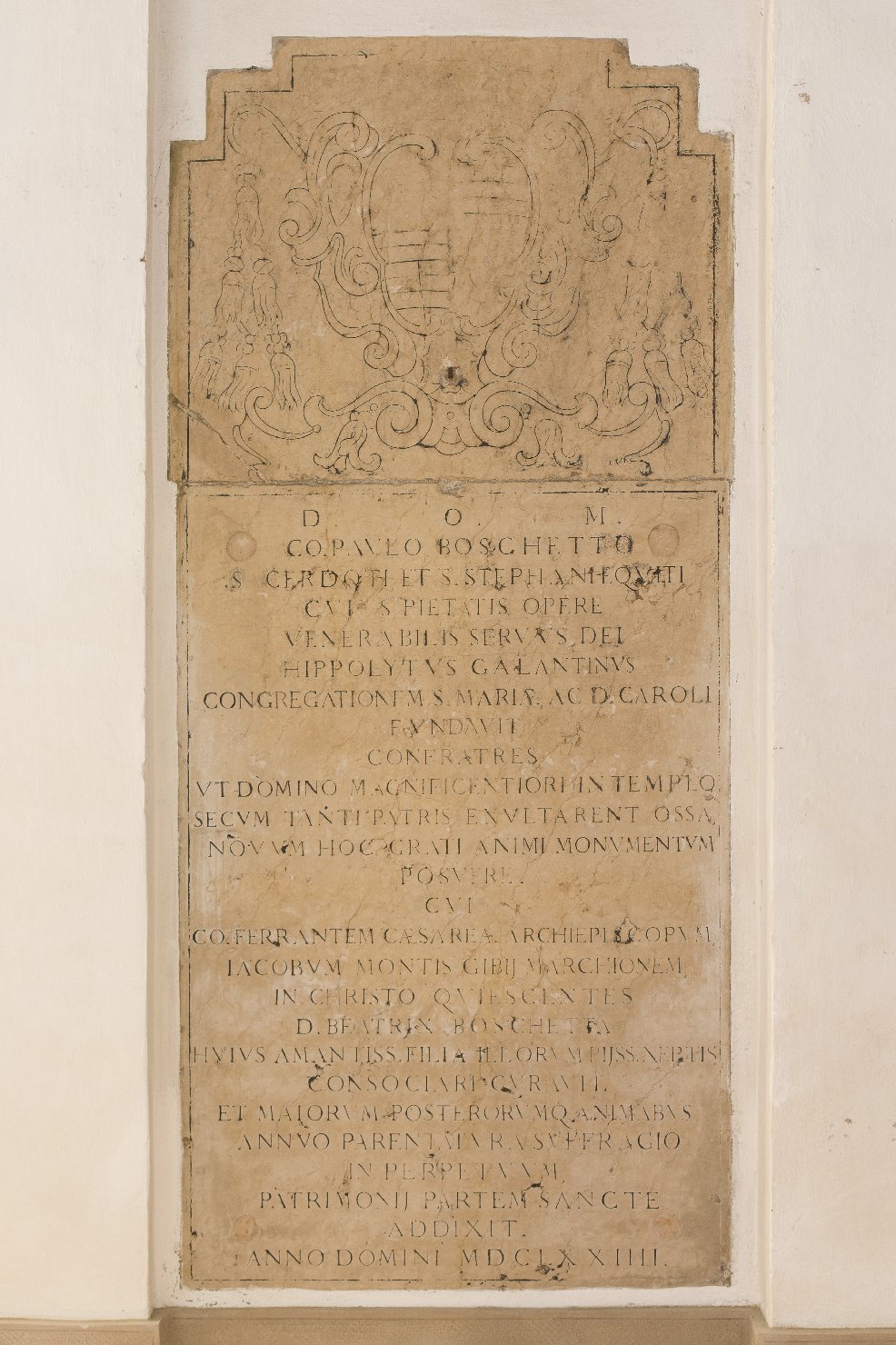 lapide commemorativa - bottega modenese (sec. XVII)
