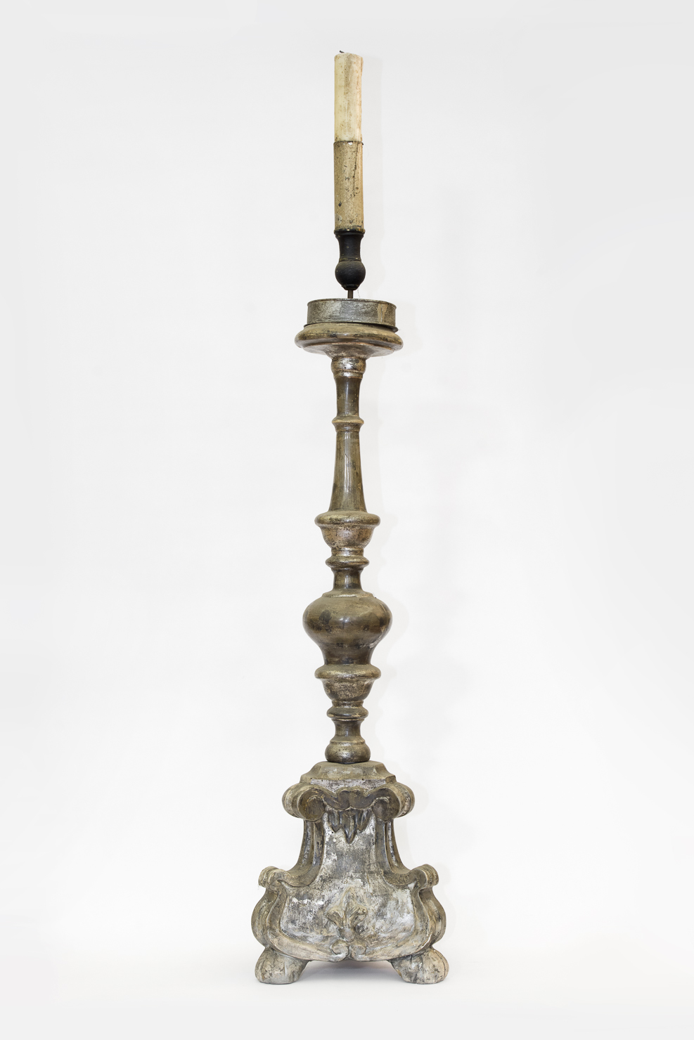 candeliere da chiesa, serie - bottega emiliana (sec. XVIII)