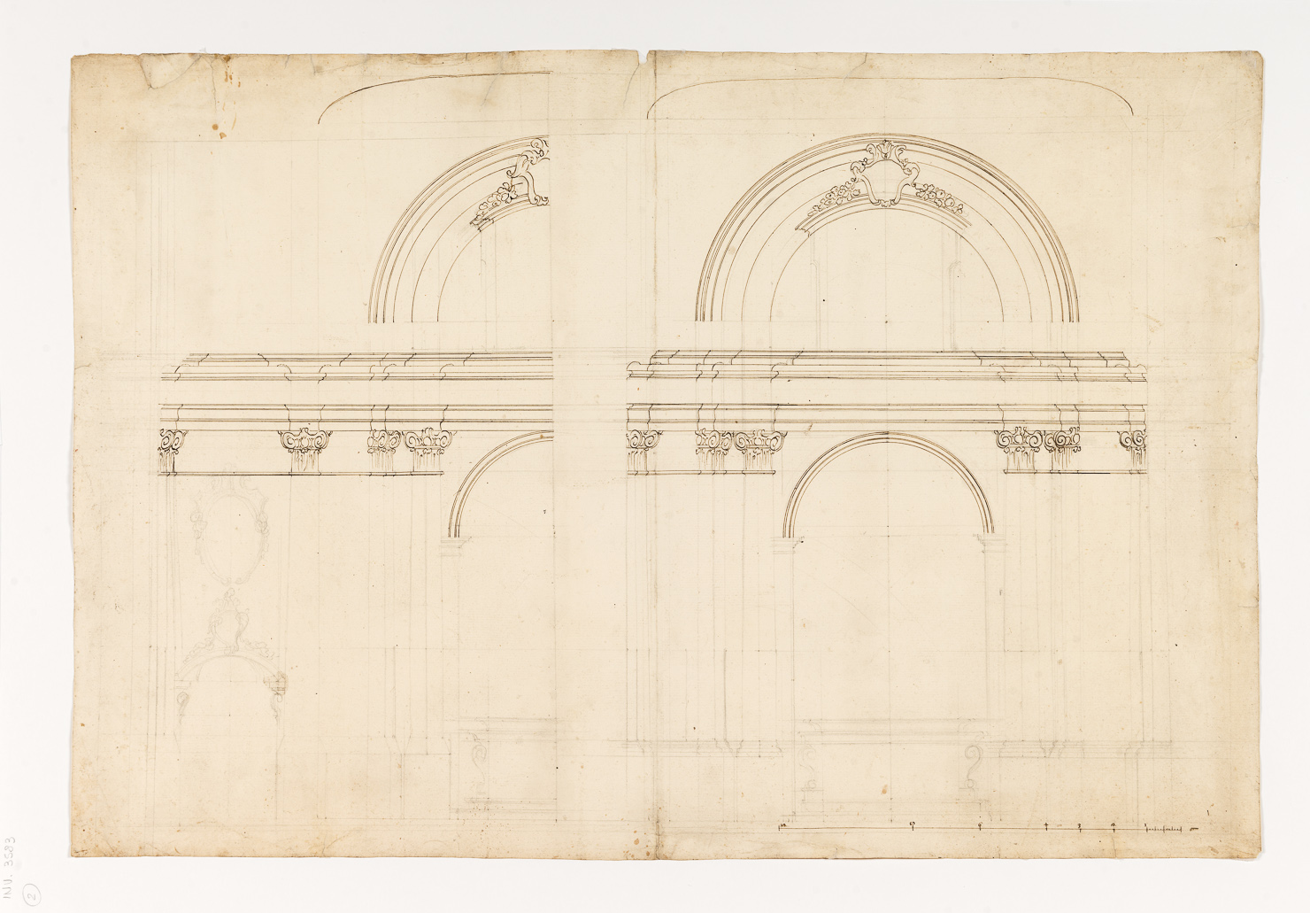 progetto per un altare (disegno architettonico) - ambito modenese (sec. XVIII)