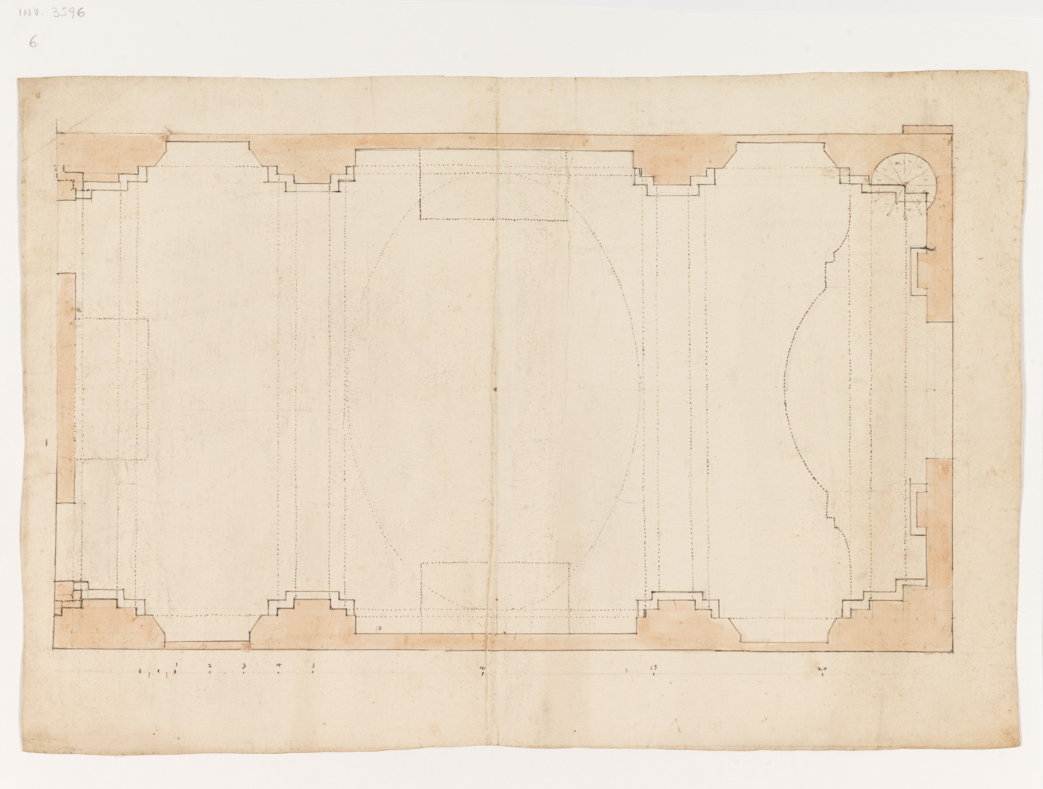 progetto per una cappella per la villa di Sorbara (disegno architettonico) - ambito modenese (sec. XVIII)