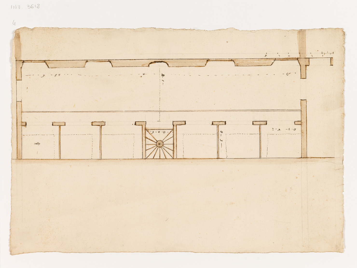 progetto per una nuova camerata (disegno architettonico) - ambito modenese (inizio sec. XVIII)