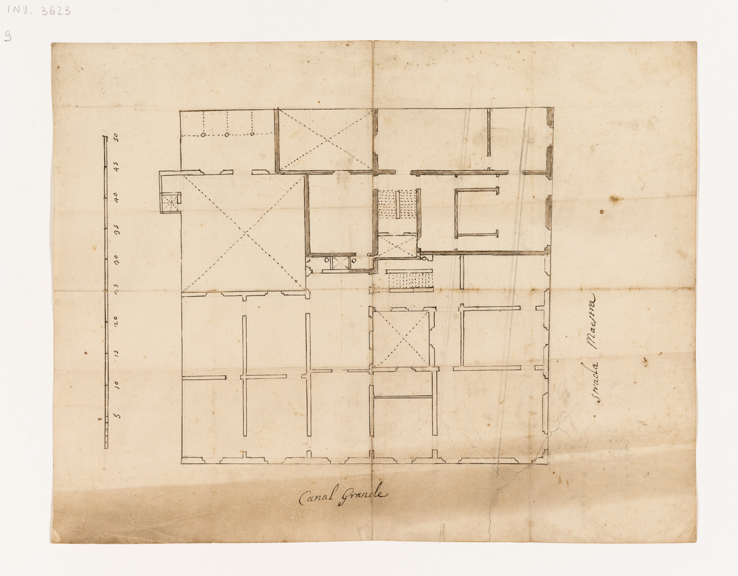 pianta parziale del Collegio (disegno architettonico) - ambito modenese (seconda metà secc. XVIII)