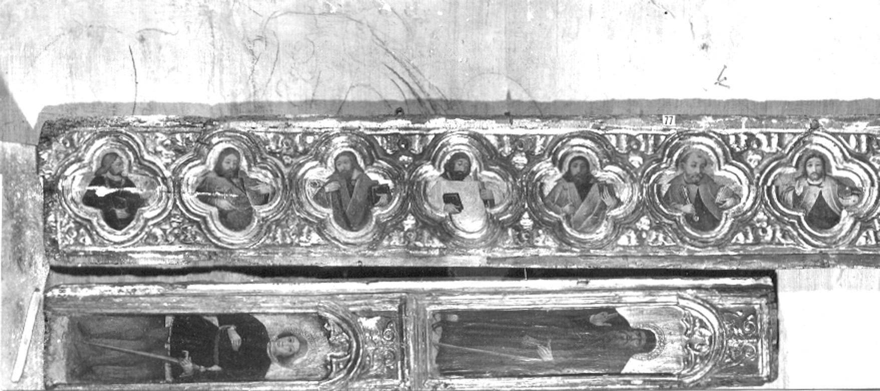 Bosilio, Manfredino. Cristo tra apostoli e santi (particolare) - Genova - Museo dell’Accademia Ligustica di Belle Arti (negativo) di Foto Cresta (prima metà XIX)