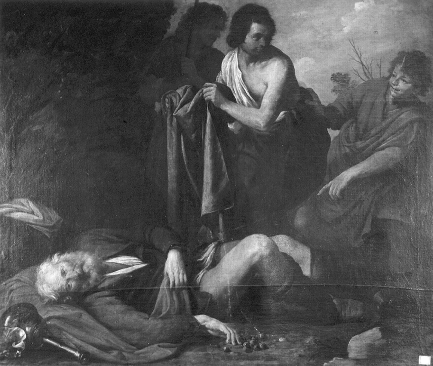 De Ferrari, Giovanni Andrea. Ebbrezza di Noè - Genova - Museo dell’Accademia Ligustica di Belle Arti (negativo) di Foto cresta (prima metà XIX)
