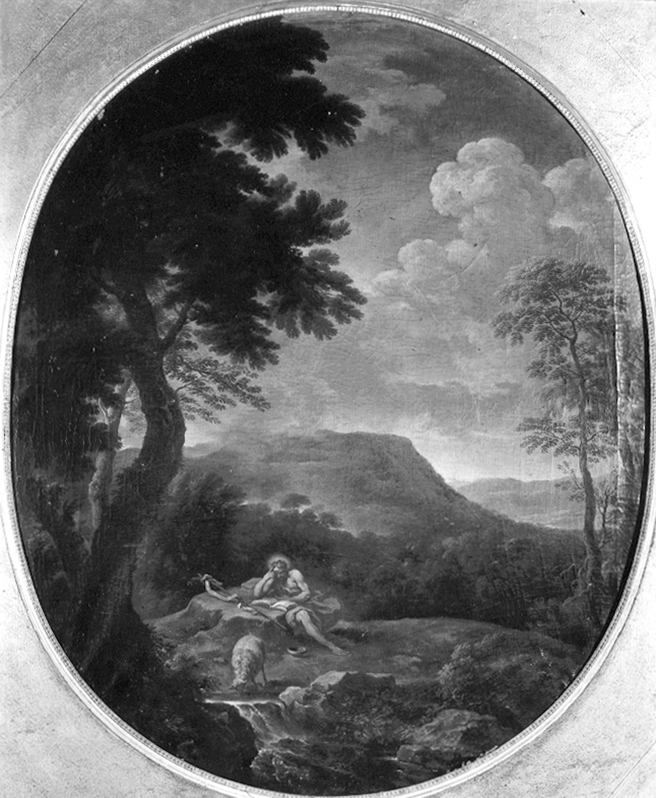 Tavella, Carlo Antonio. San Giovanni Battista in meditazione - Genova - Museo dell’Accademia Ligustica di Belle Arti (negativo) di Foto cresta (prima metà XIX)