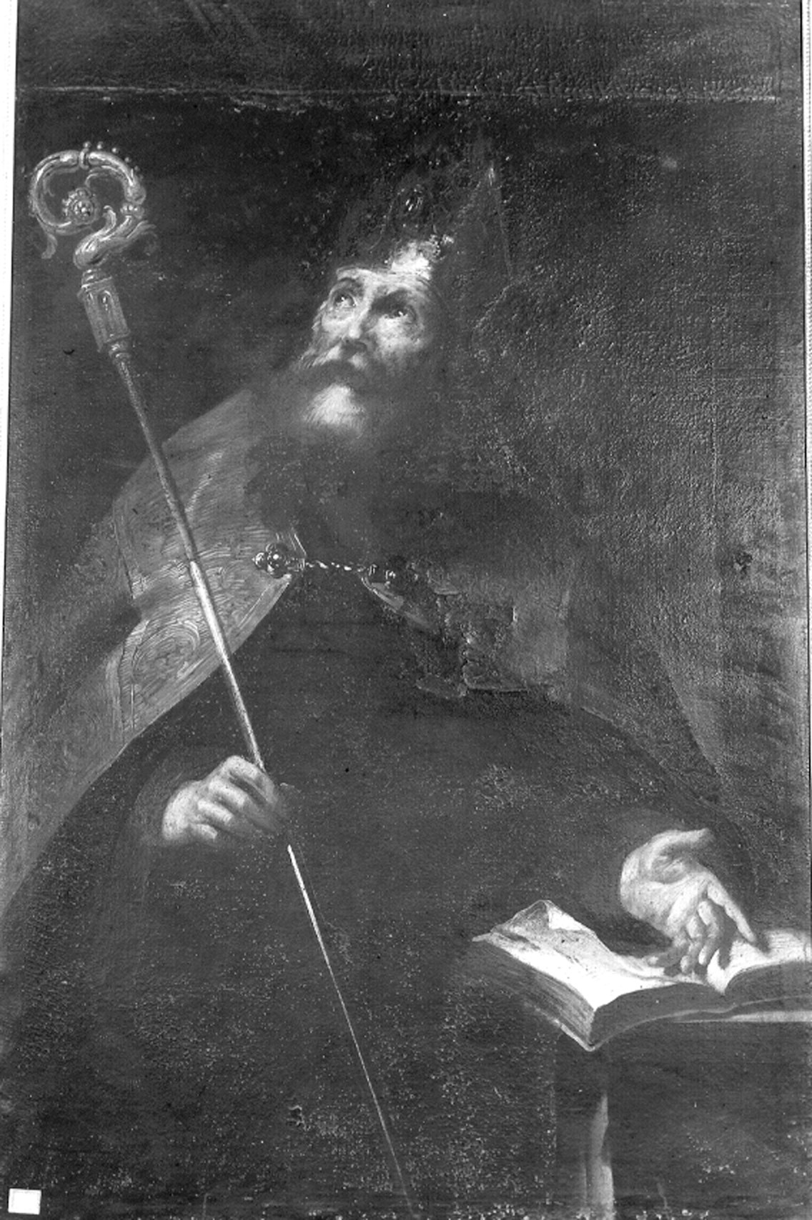 Autore ignoto. Sant'Agostino dottore della chiesa nello studio - Genova - Museo dell’Accademia Ligustica di Belle Arti (negativo) di Foto cresta (prima metà XIX)