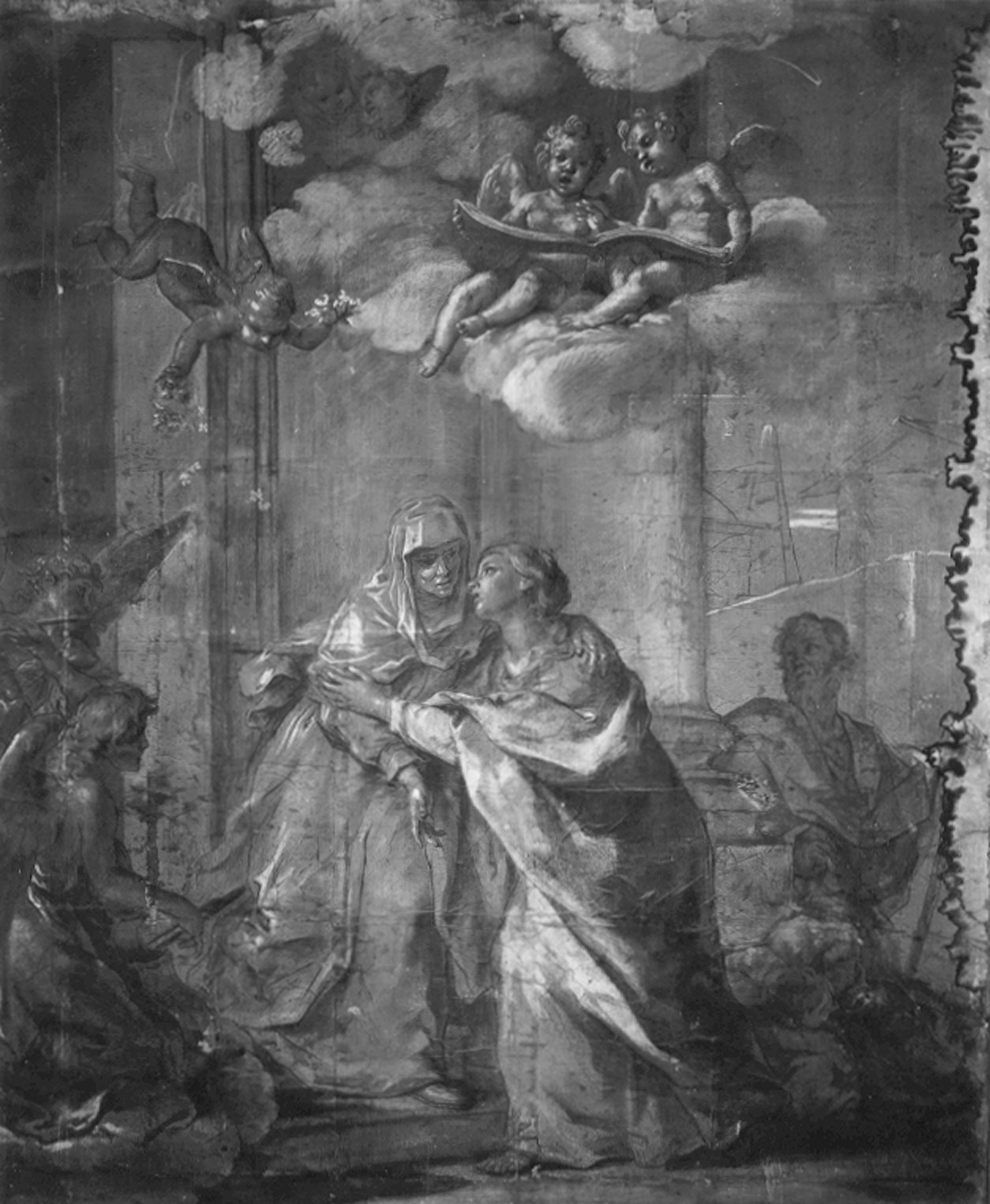 Autore ignoto. Incontro di Maria Vergine e Sant'Elisabetta - Genova - Museo dell'Accademia Ligustica di Belle Arti (negativo) di Foto cresta (prima metà XIX)