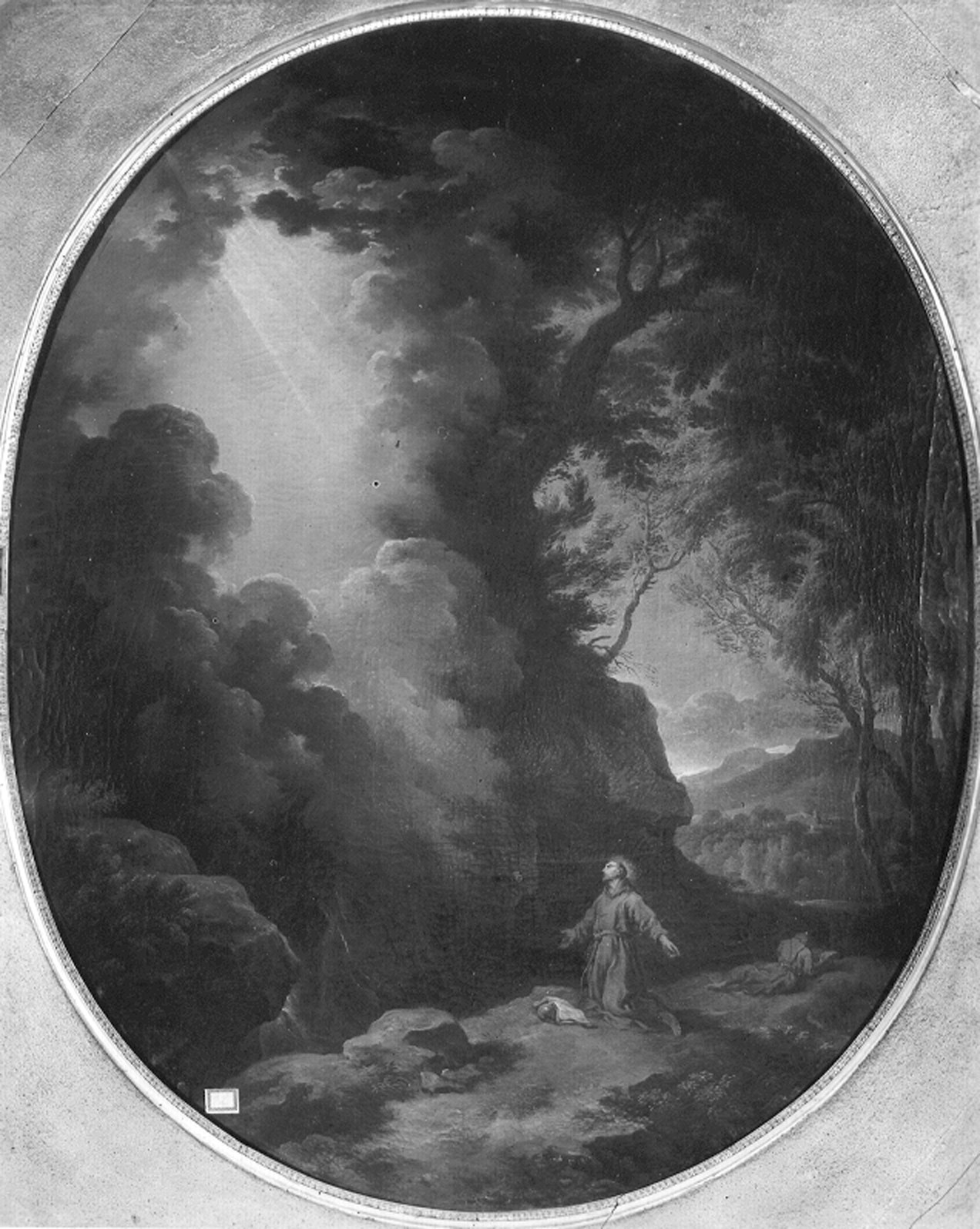 Tavella, Carlo Antonio. Estasi di San Francesco d'Assisi - Genova - Museo dell'Accademia Ligustica di Belle Arti (negativo) di Foto cresta (prima metà XIX)