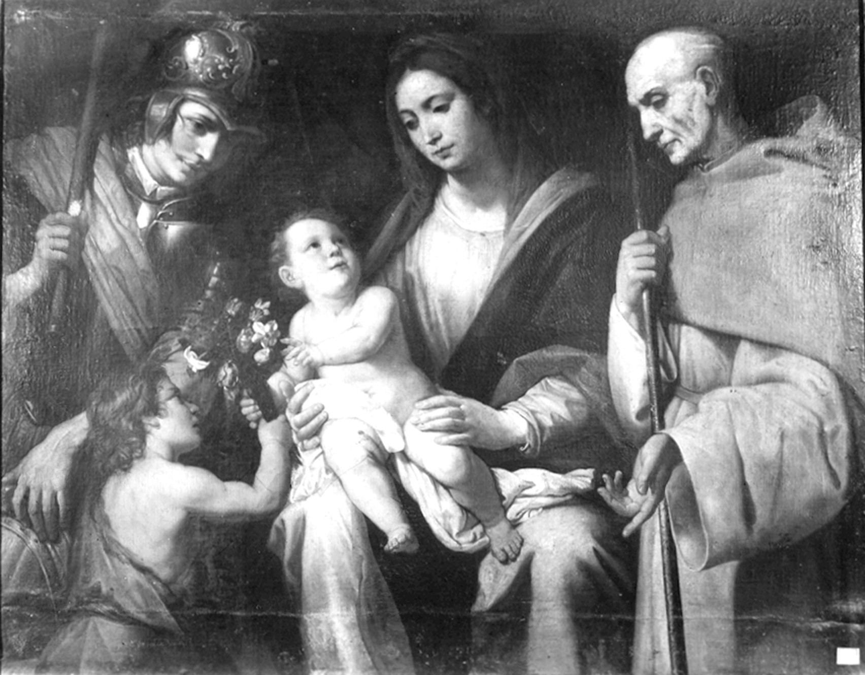 Fiasella, Domenico. Madonna con Bambino e santi - Genova - Museo dell’Accademia Ligustica di Belle Arti (negativo) di Foto cresta (prima metà XIX)