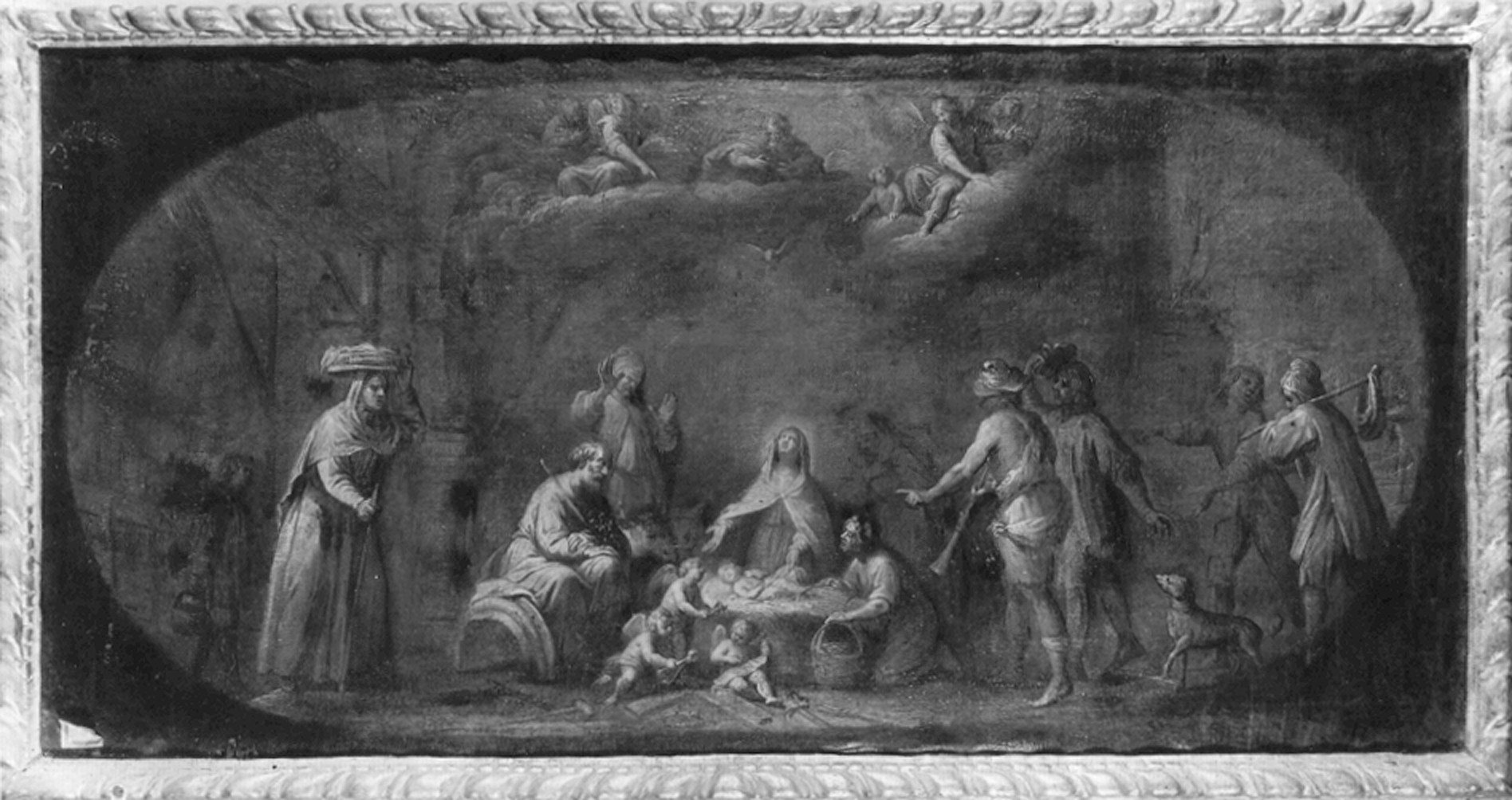 Carlone, Giovanni Battista. Adorazione dei pastori - Genova - Museo dell’Accademia Ligustica di Belle Arti (negativo) di Foto cresta (prima metà XIX)