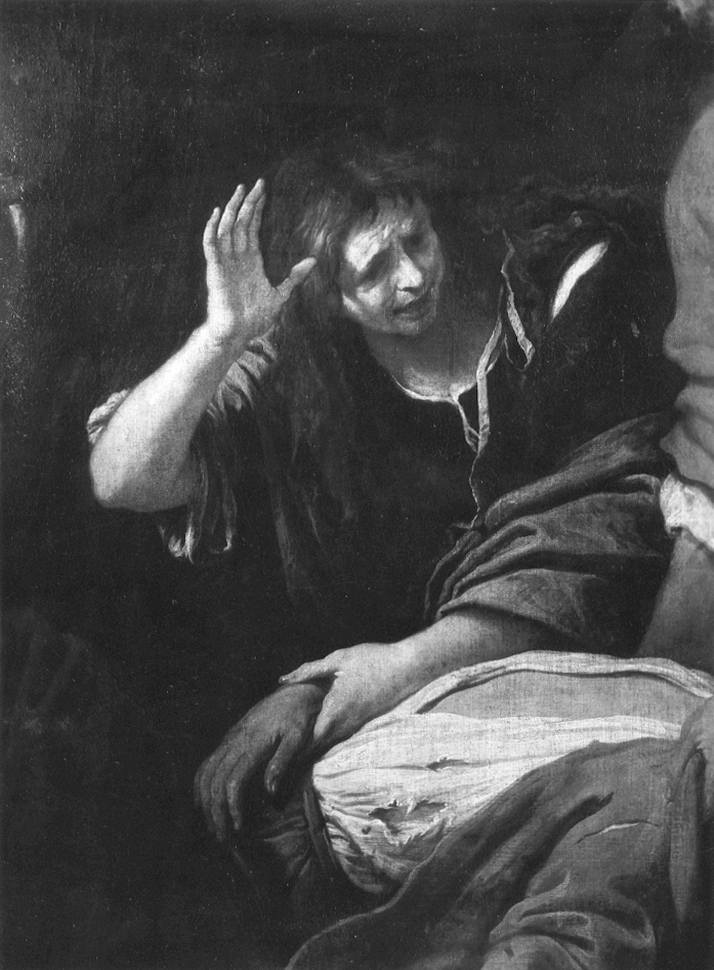 De Ferrari, Giovanni Andrea. Miracolo di un santo (particolare) - Genova - Museo dell’Accademia Ligustica di Belle Arti (negativo) di Foto cresta (prima metà XX)