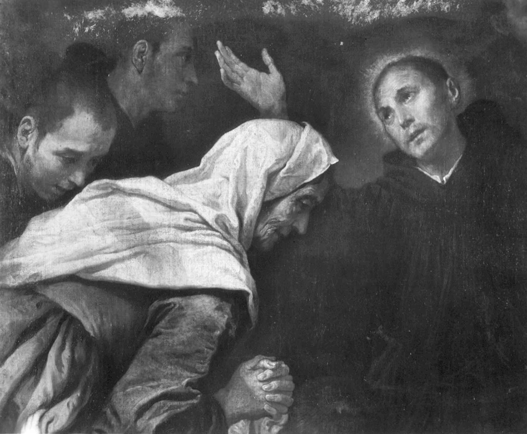 De Ferrari, Giovanni Andrea. Miracolo di un santo (particolare) - Genova - Museo dell’Accademia Ligustica di Belle Arti (negativo) di Foto cresta (prima metà XX)
