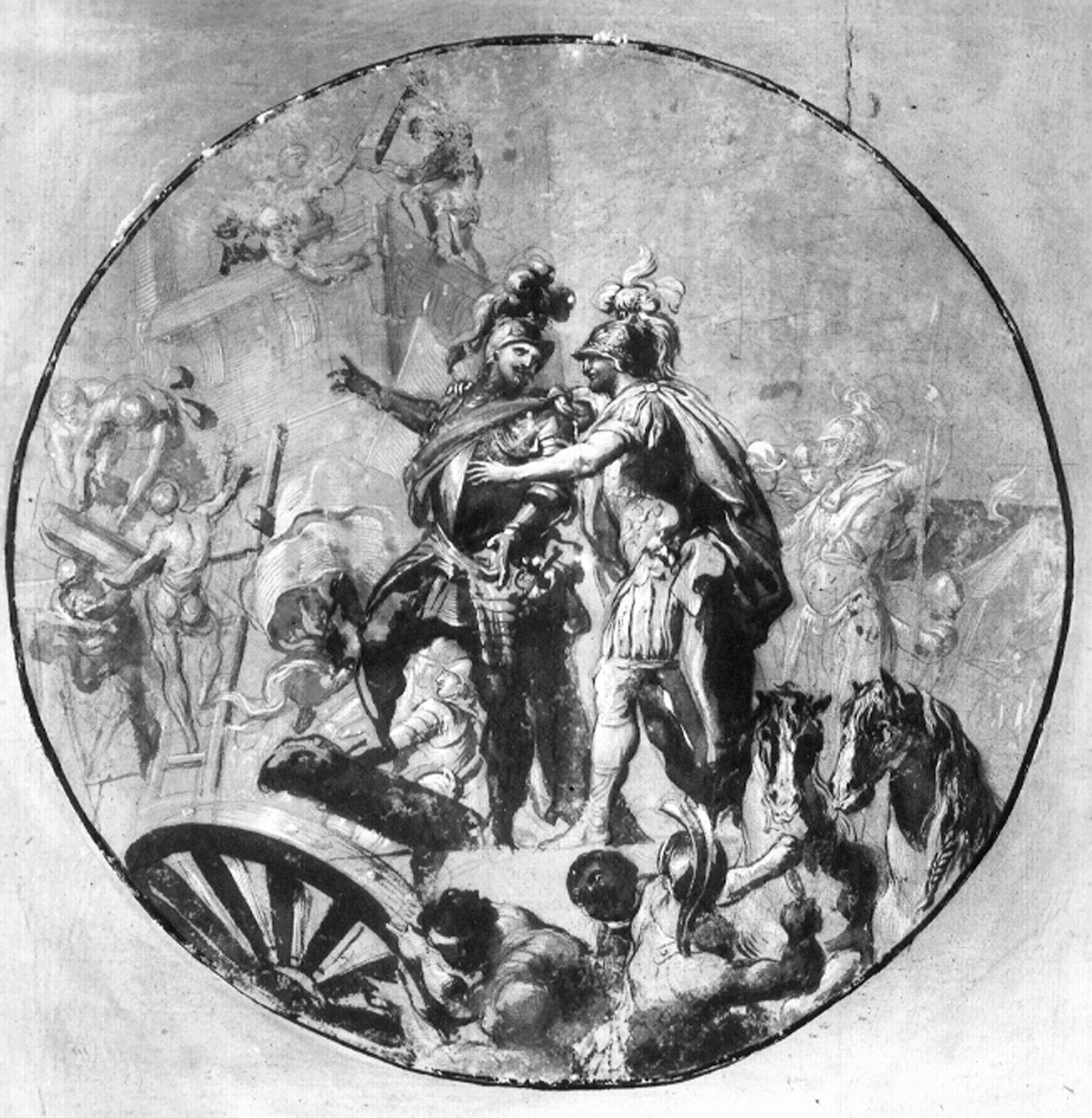 Autore ignoto (da Franceschini, Marcantonio). Disegno, soggetto storico - Genova - Museo dell’Accademia Ligustica di Belle Arti (negativo) di Foto cresta (metà XX)