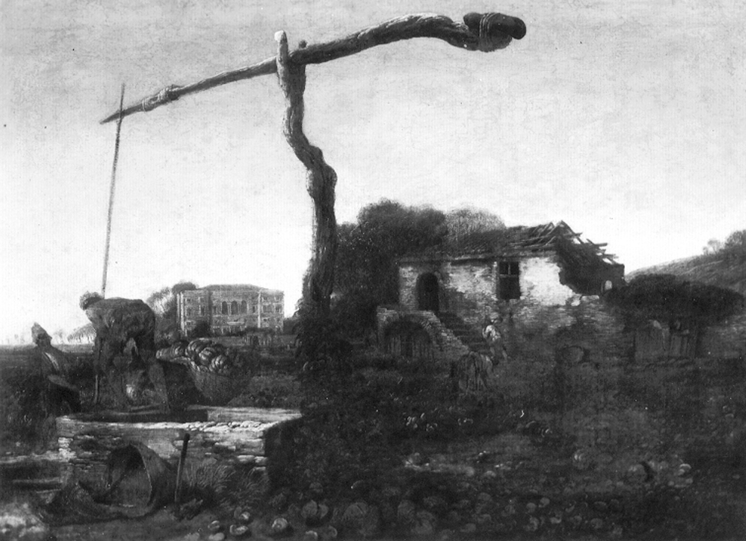 Travi, Antonio. Paesaggio con figure - Genova - Museo dell’Accademia Ligustica di Belle Arti (negativo) di Foto cresta (prima metà XIX)