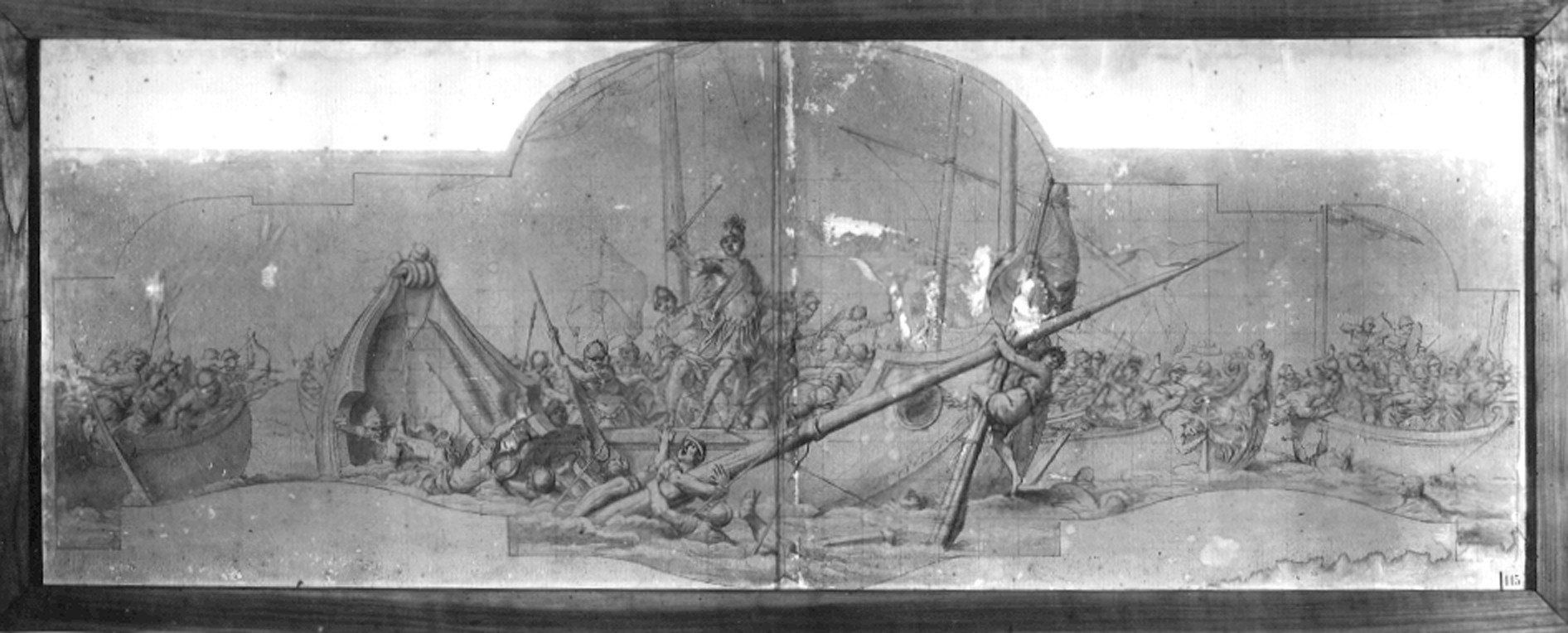 Autore ignoto. Battaglia navale - Genova - Museo dell’Accademia Ligustica di Belle Arti (negativo) di Foto cresta (metà XX)