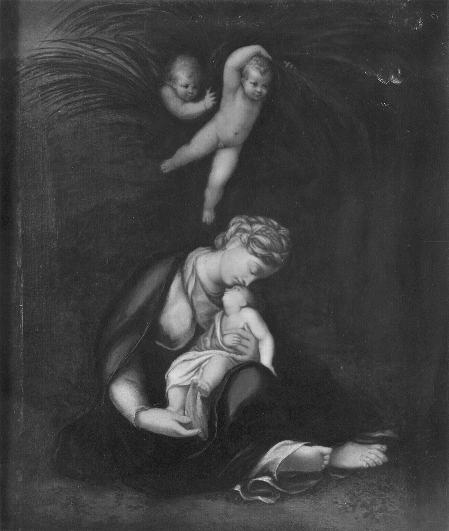 Autore ignoto. Madonna con Bambino e angeli - Genova - Palazzo del Marchese Cattaneo Adorno (negativo) di Foto Gasparini (metà XX)