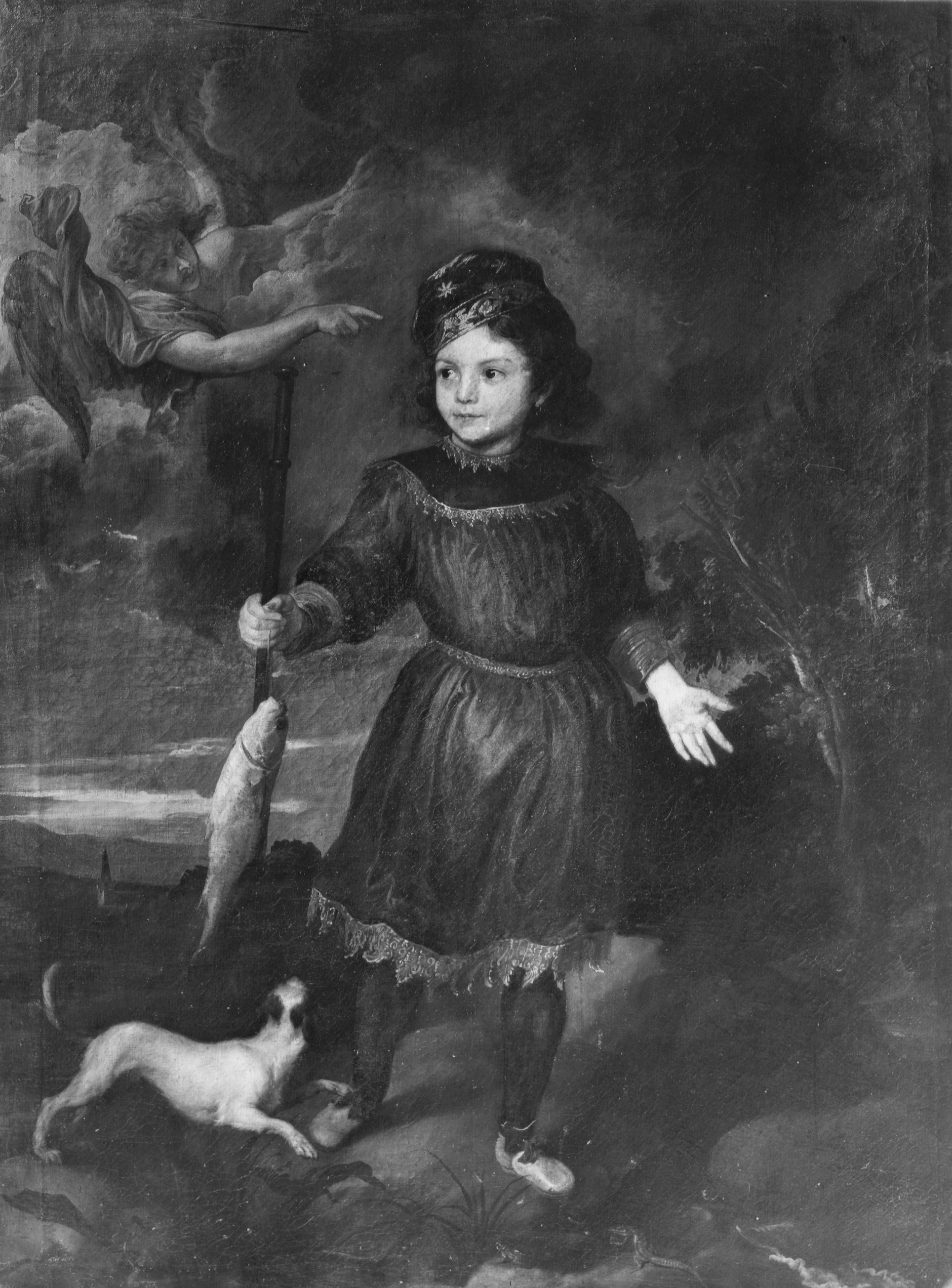 van Dyck, Anton. Tobia che porta il pesce e l'angelo - Genova - Palazzo Durazzo Pallavicini (negativo) di Foto Gasparini (metà XX)