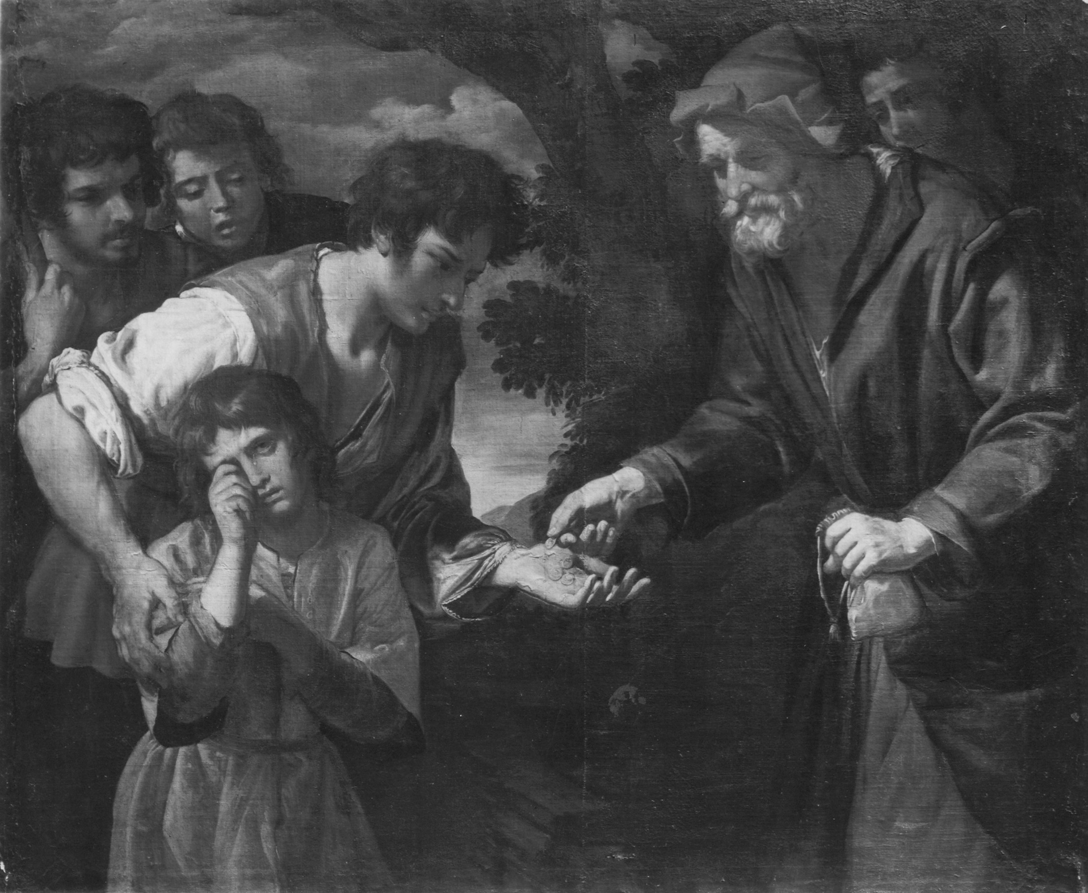 Fiasella, Domenico. Giuseppe venduto dai fratelli - Genova - Palazzo Durazzo Pallavicini (negativo) di Foto Gasparini (metà XX)