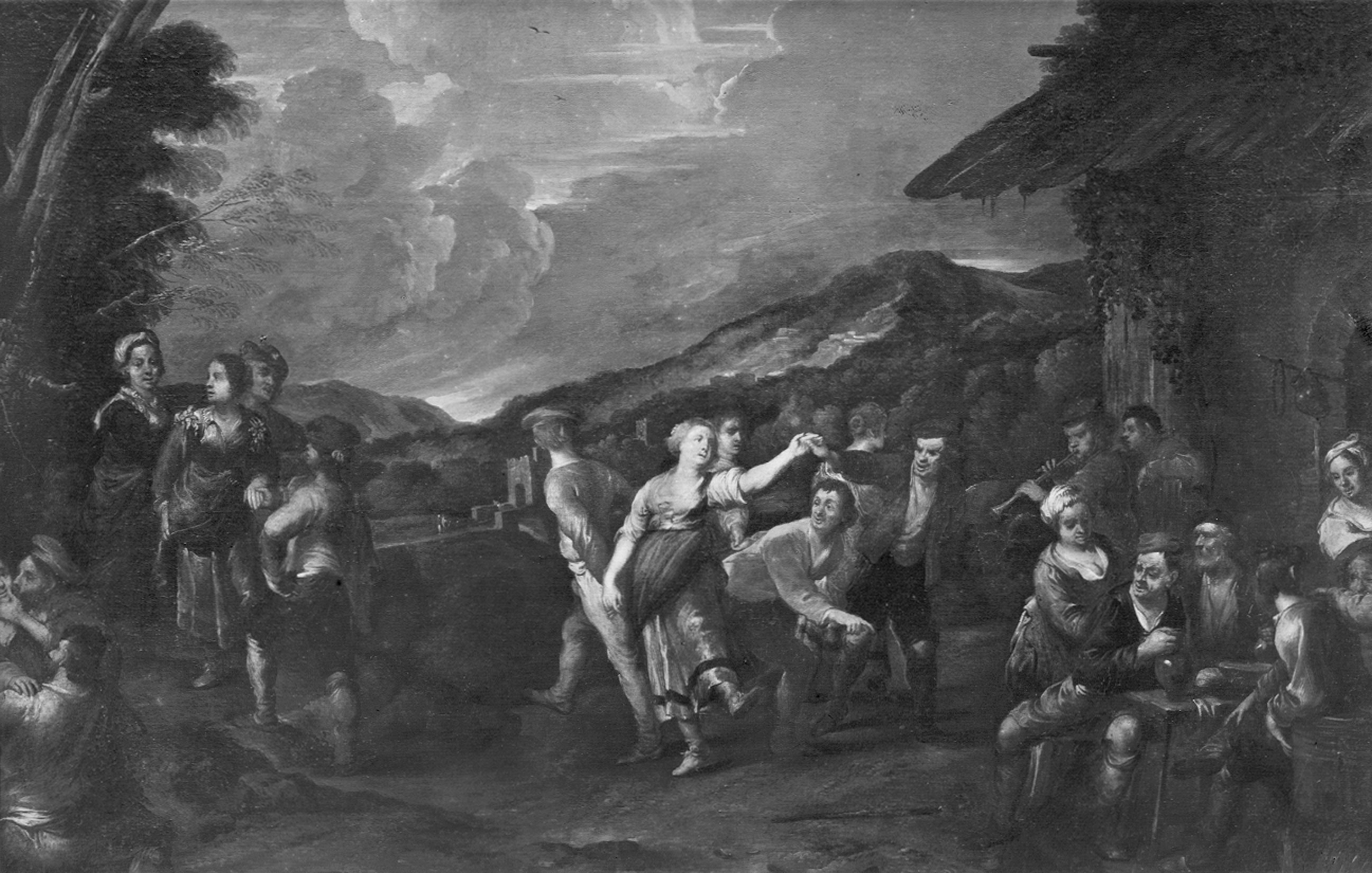 De Wael, Cornelius (ambito). Scena di vita campestre - Genova - Villa Balbi Durazzo Gropallo allo Zerbino (negativo) di Foto Gasparini (metà XX)