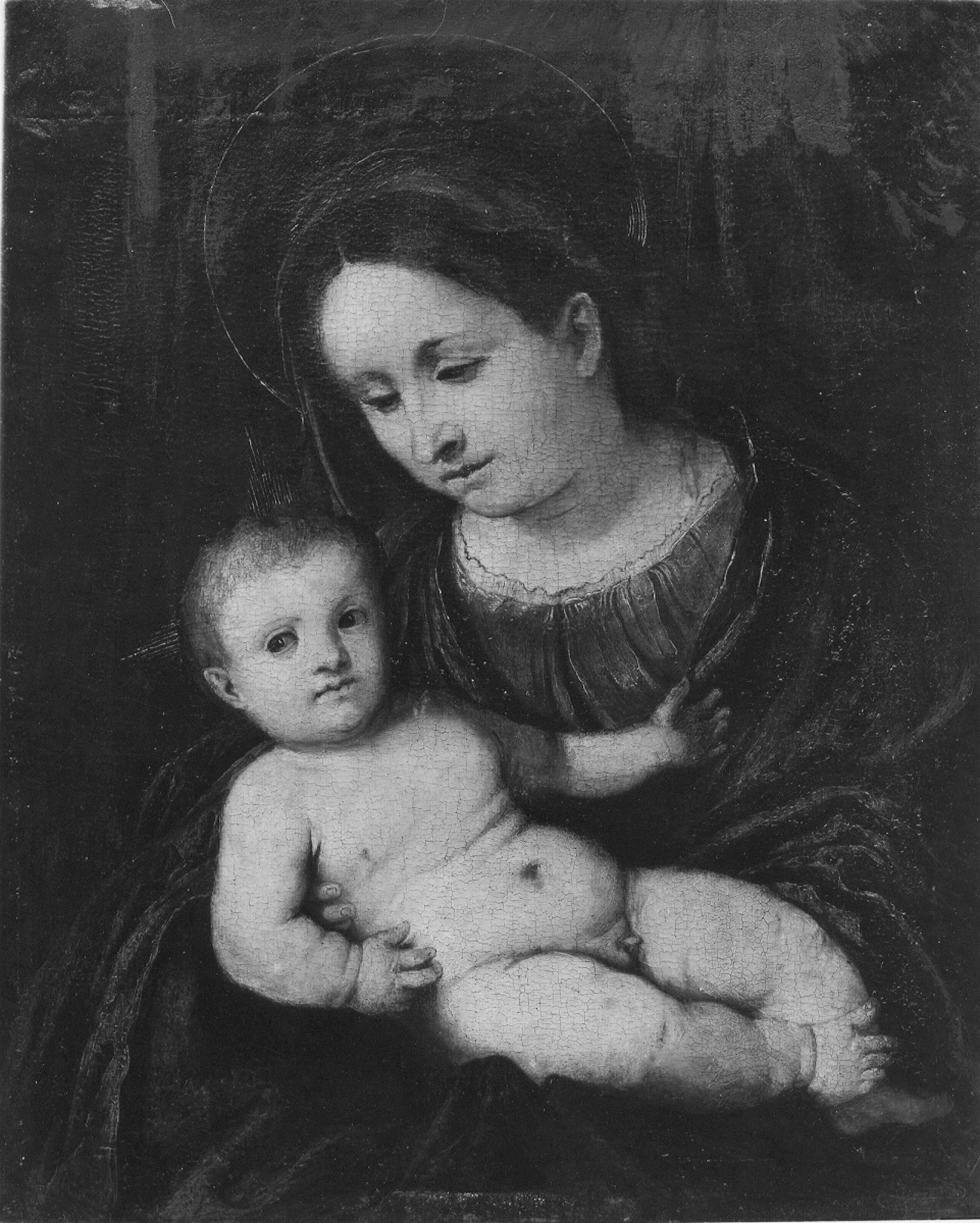 Autore ignoto. Madonna con Bambino - Genova - Villa Balbi Durazzo Gropallo allo Zerbino (negativo) di Gasparini, Renato (metà XX)