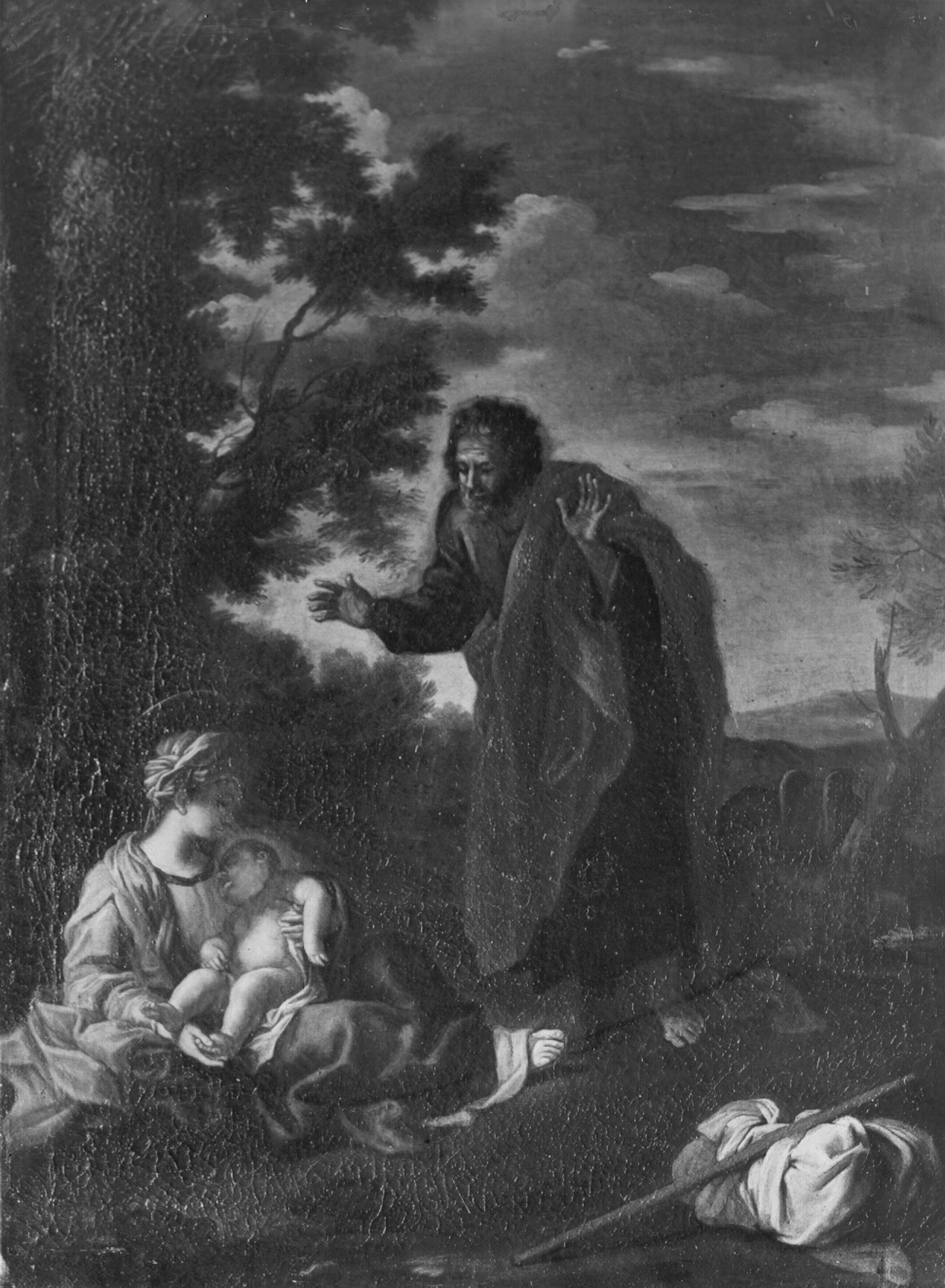 Autore ignoto. Riposo nella fuga in Egitto - Genova - Galleria Nazionale della Liguria a Palazzo Spinola di Pellicceria (negativo) di Gasparini, Renato (metà XX)