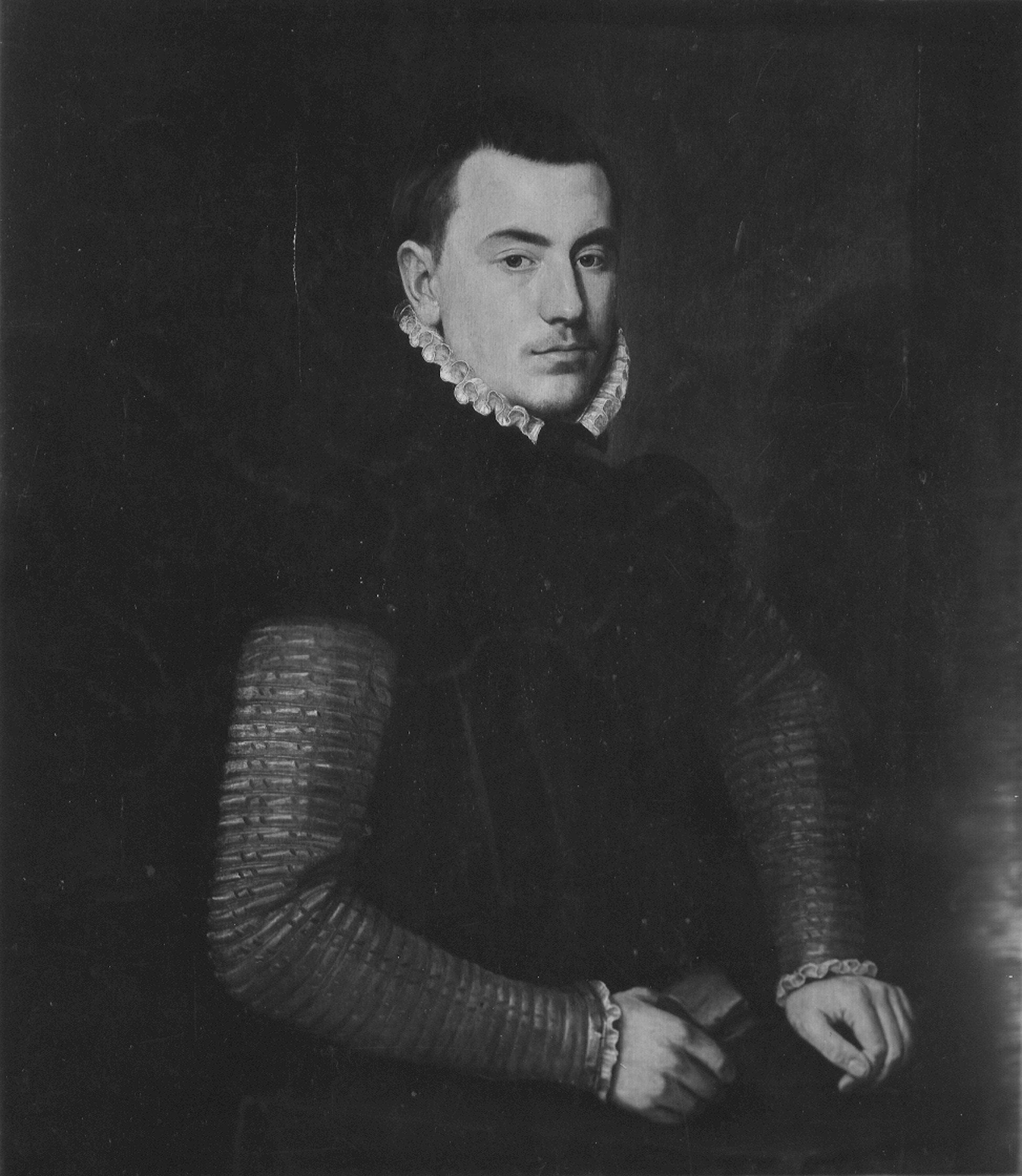 Autore ignoto. Ritratto d'uomo - Genova - Galleria Nazionale della Liguria a Palazzo Spinola di Pellicceria (negativo) di Gasparini, Renato (metà XX)