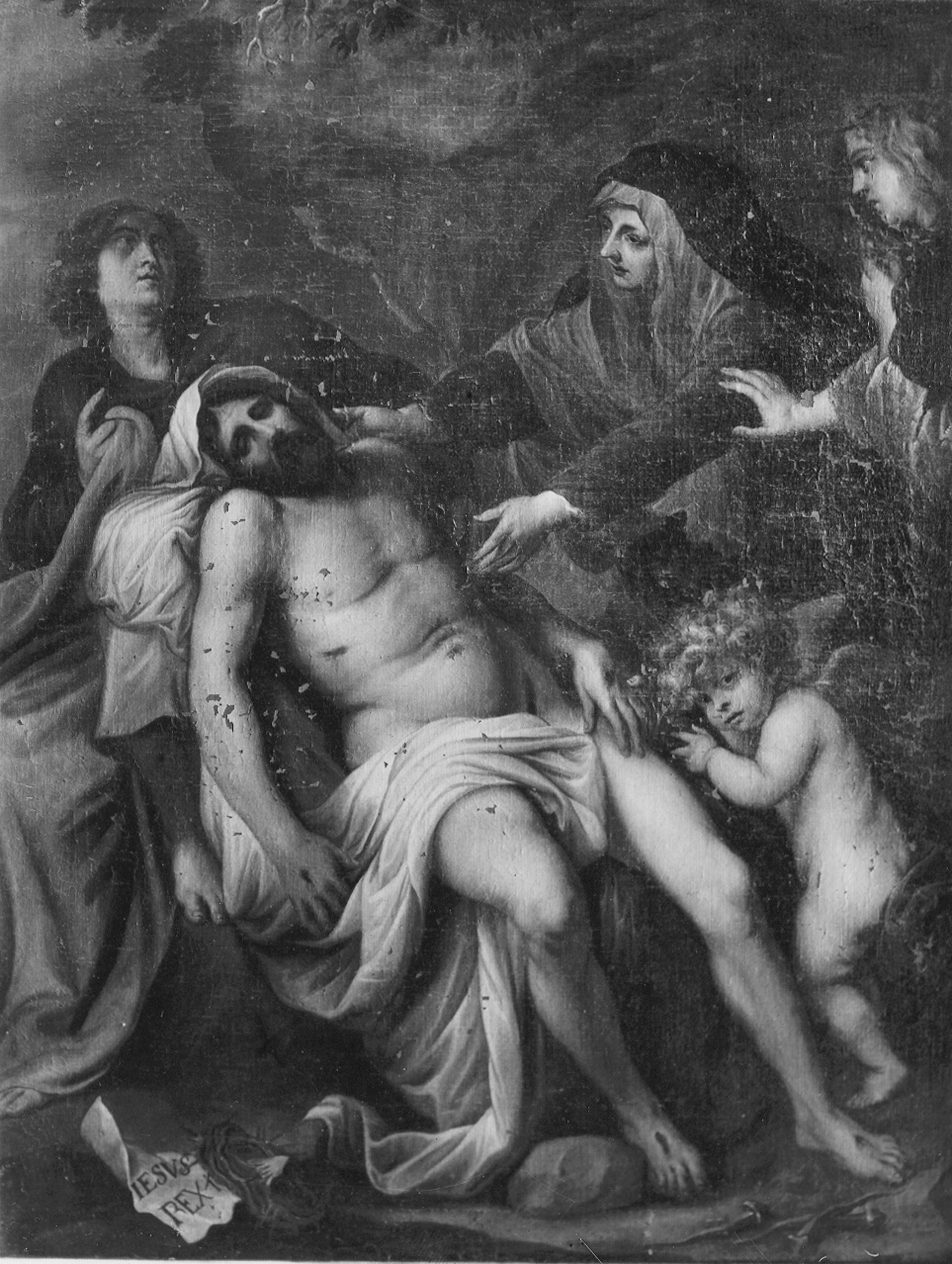 Autore ignoto. Cristo deposto dalla croce - Genova - Galleria Nazionale della Liguria a Palazzo Spinola di Pellicceria (negativo) di Gasparini, Renato (metà XX)