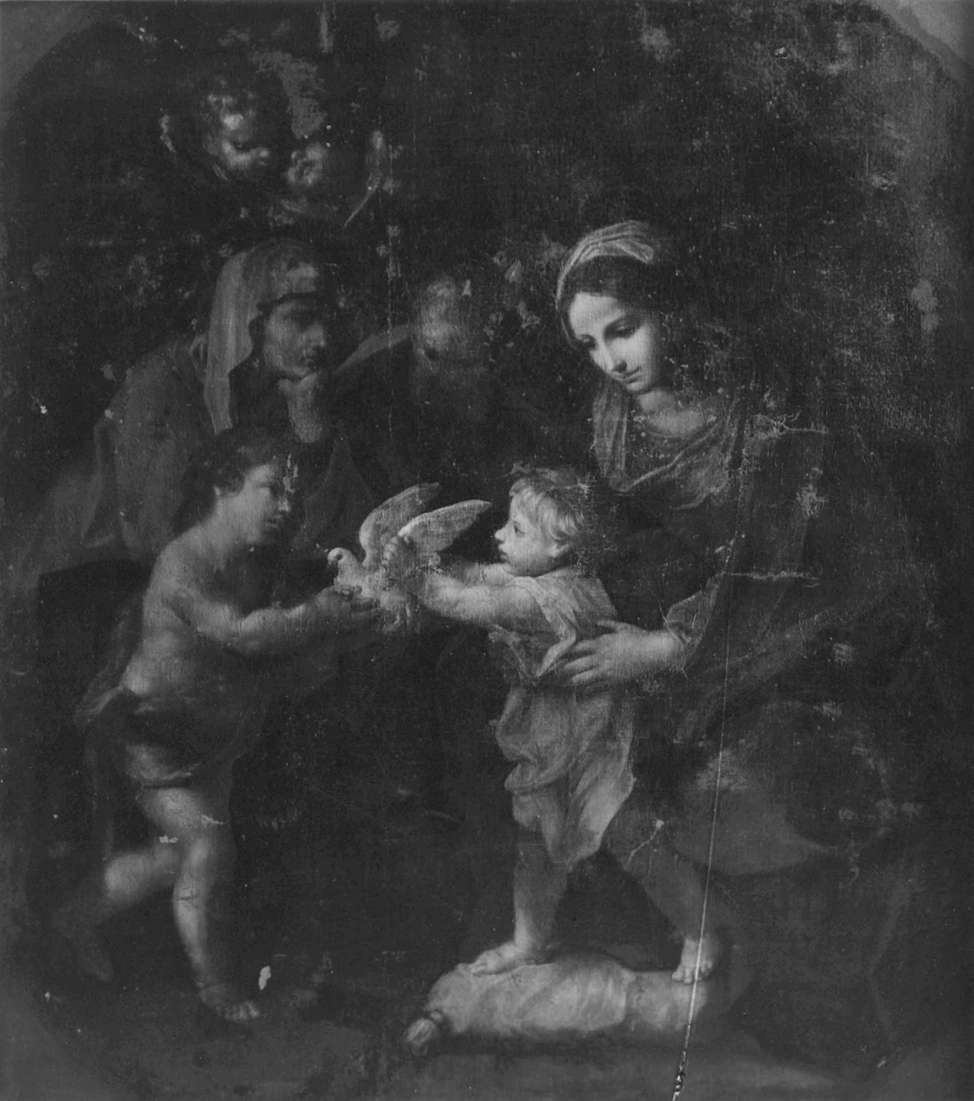 Autore ignoto. Sacra Famiglia con Sant'Anna e San Giovanni Battista Bambino - Genova - Galleria Nazionale della Liguria a Palazzo Spinola di Pellicceria (negativo) di Gasparini, Renato (metà XX)