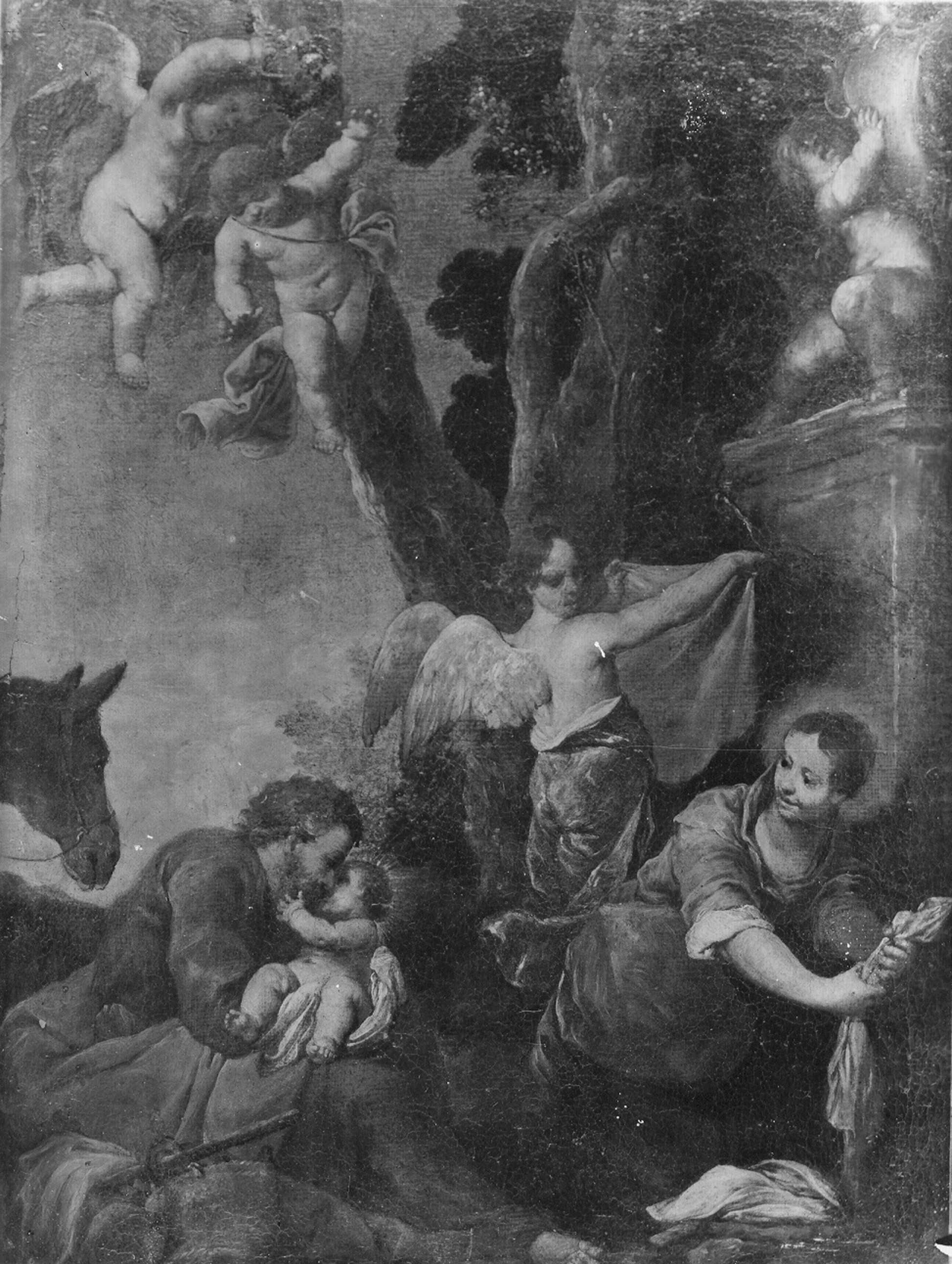 Autore ignoto. Riposo nella fuga in Egitto - Genova - Galleria Nazionale della Liguria a Palazzo Spinola di Pellicceria (negativo) di Gasparini, Renato (metà XX)