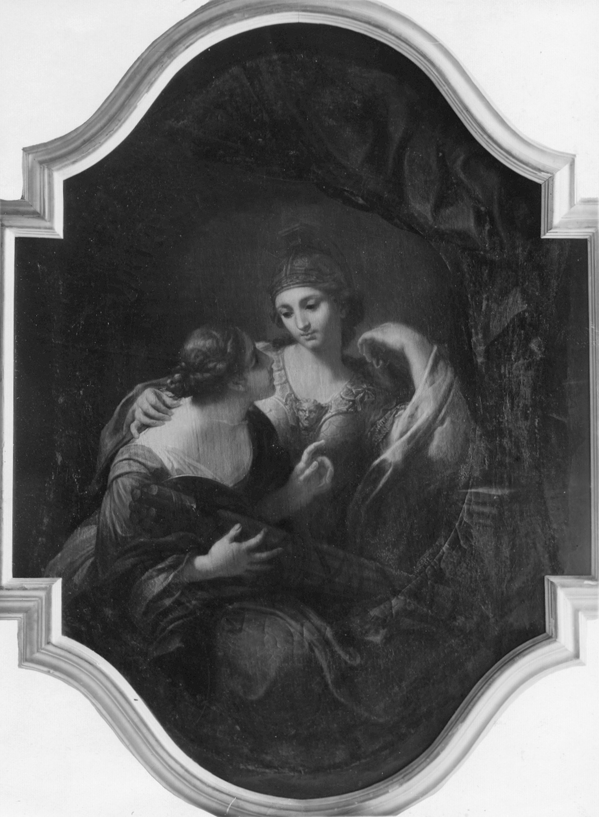 Autore ignoto. Giustizia e Fortezza - Genova - Galleria Nazionale della Liguria a Palazzo Spinola di Pellicceria (negativo) di Gasparini, Renato (metà XX)