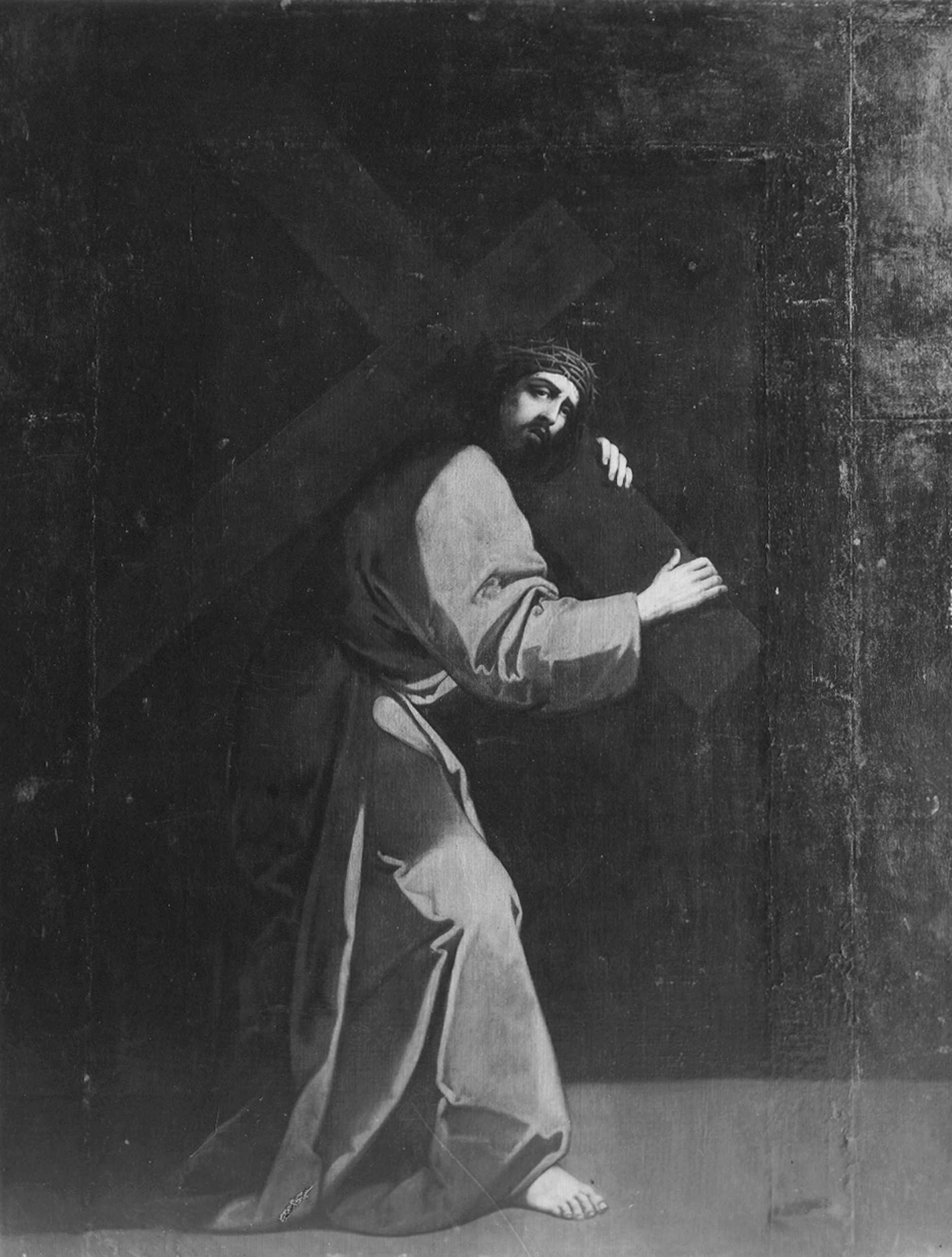 Autore ignoto. Cristo portacroce - Genova - Galleria Nazionale della Liguria a Palazzo Spinola di Pellicceria (negativo) di Gasparini, Renato (metà XX)