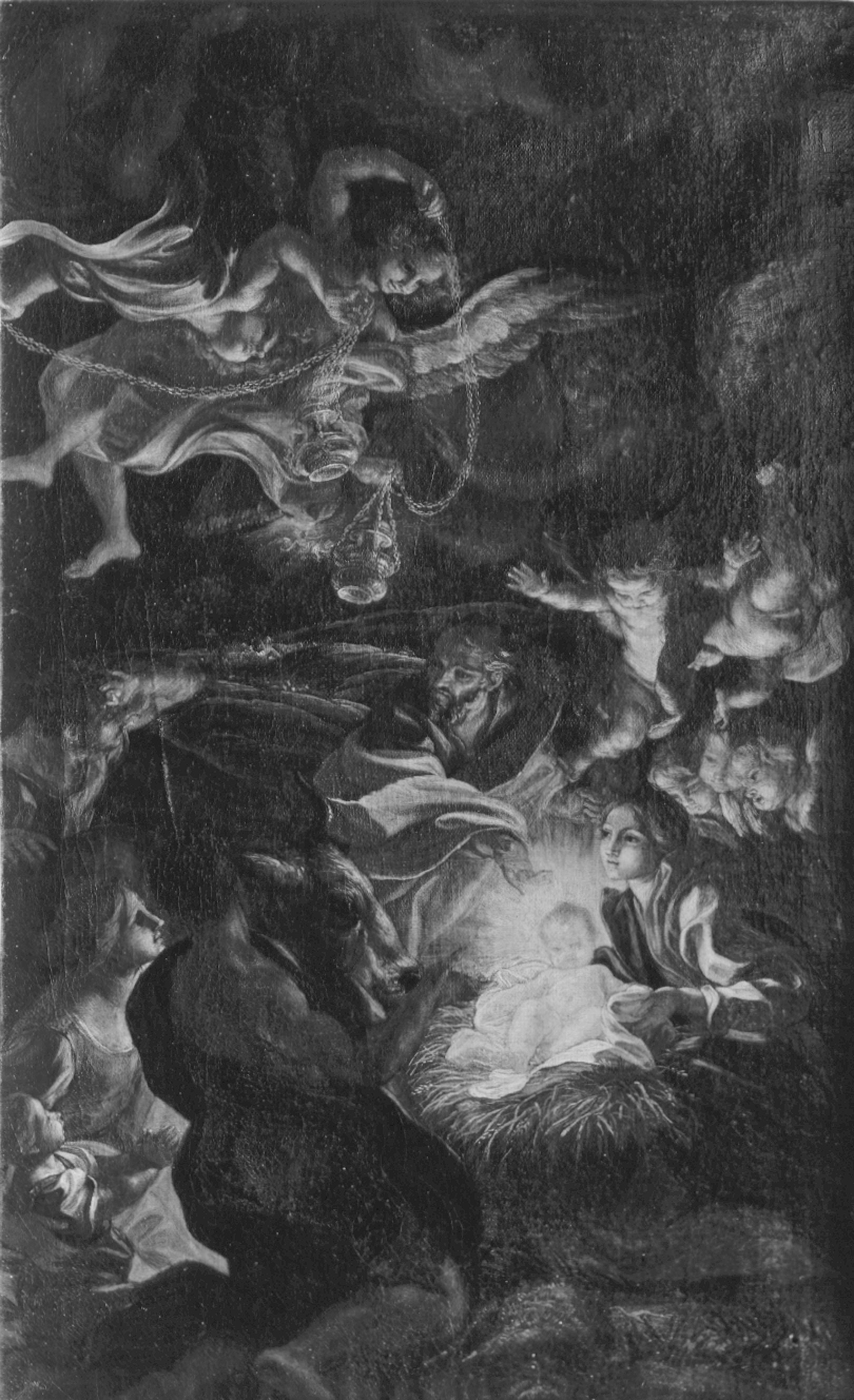 Gaulli, Giovanni Battista. Adorazione dei pastori - Genova - Galleria Nazionale della Liguria a Palazzo Spinola di Pellicceria (negativo) di Gasparini, Renato (metà XX)