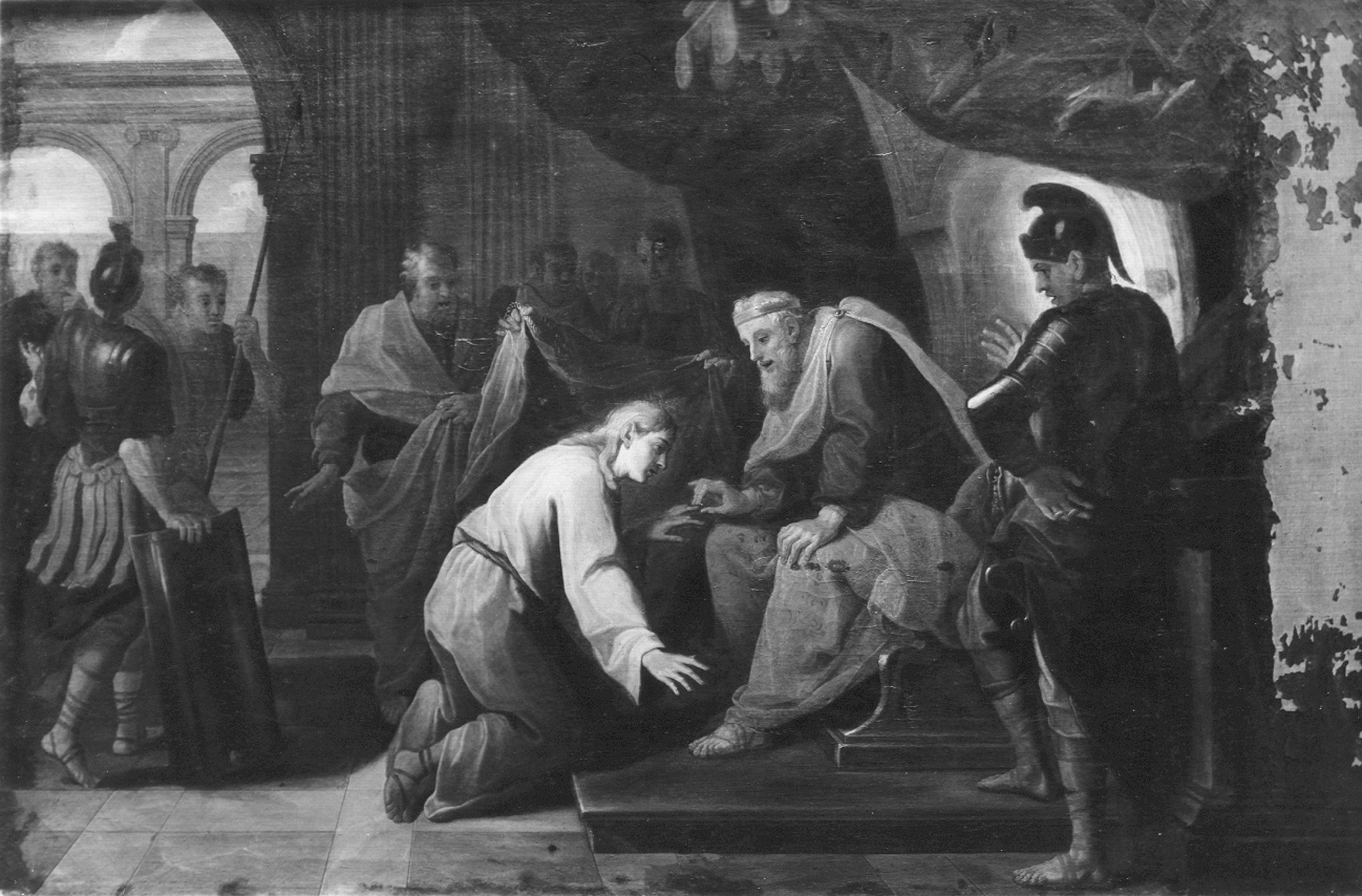 Autore ignoto. Giuseppe riceve l'anello dal faraone - Genova - Galleria Nazionale della Liguria a Palazzo Spinola di Pellicceria (negativo) di Gasparini, Renato (metà XX)