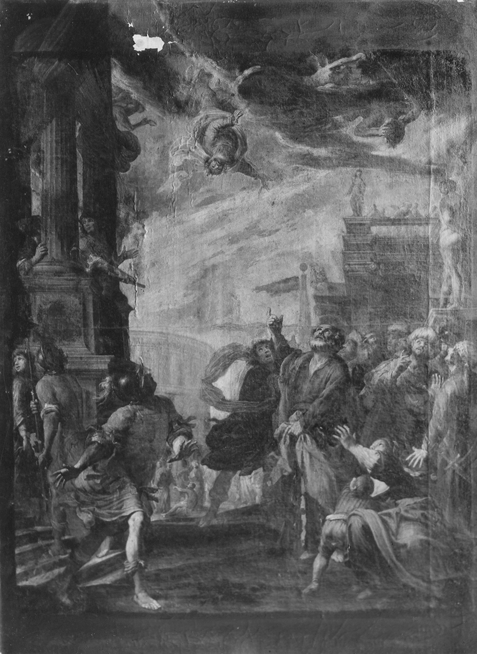 Carlone, Giovanni Battista. Caduta di Simon Mago - Genova – Galleria Nazionale della Liguria a Palazzo Spinola di Pellicceria (negativo) di Gasparini, Renato (prima metà XX)