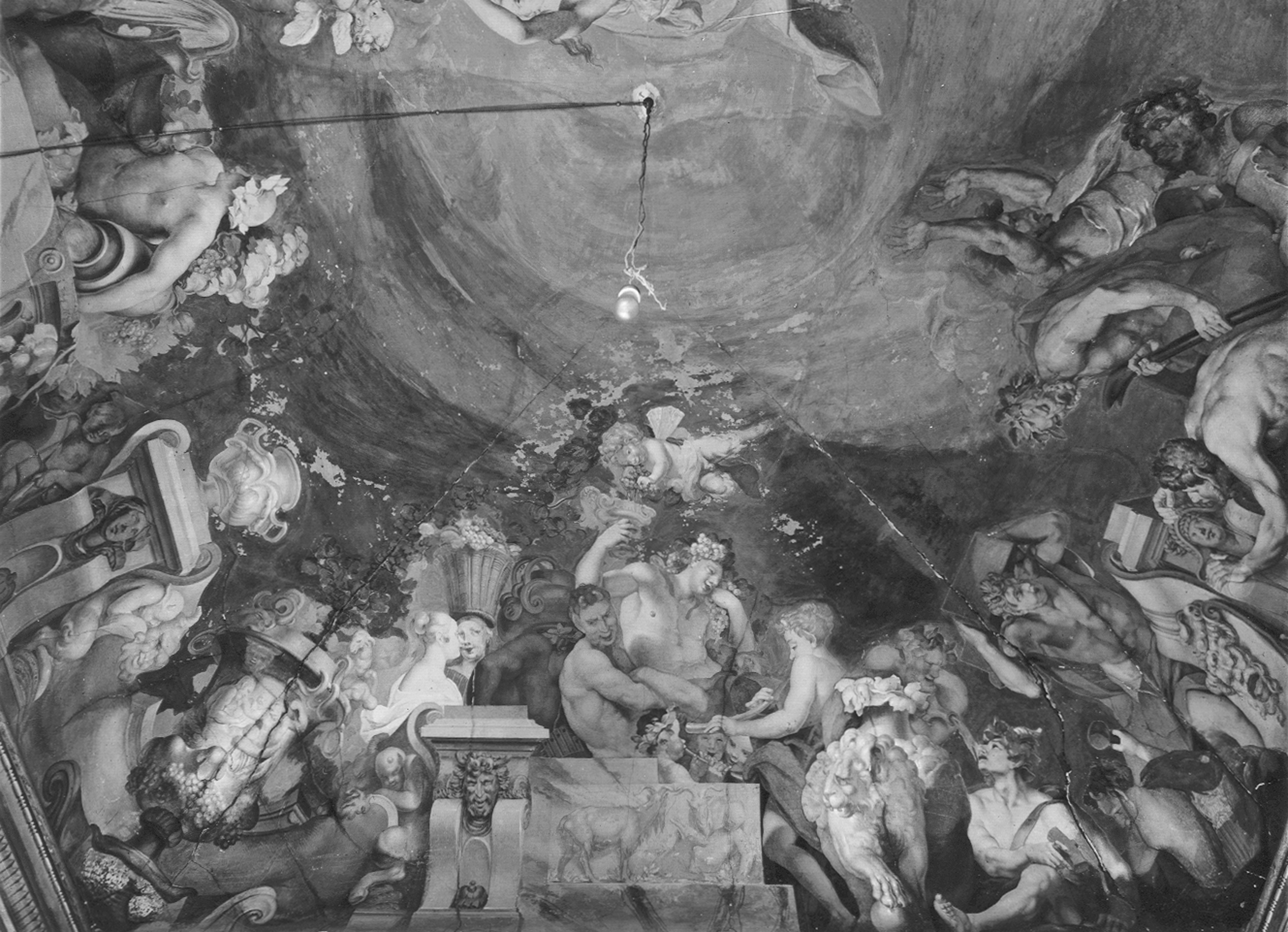 Parodi, Domenico. Affresco della volta di un Salone, Diana e Endimione - Genova - Palazzo Ayrolo Negrone (negativo) di Foto Gasparini (metà XX)