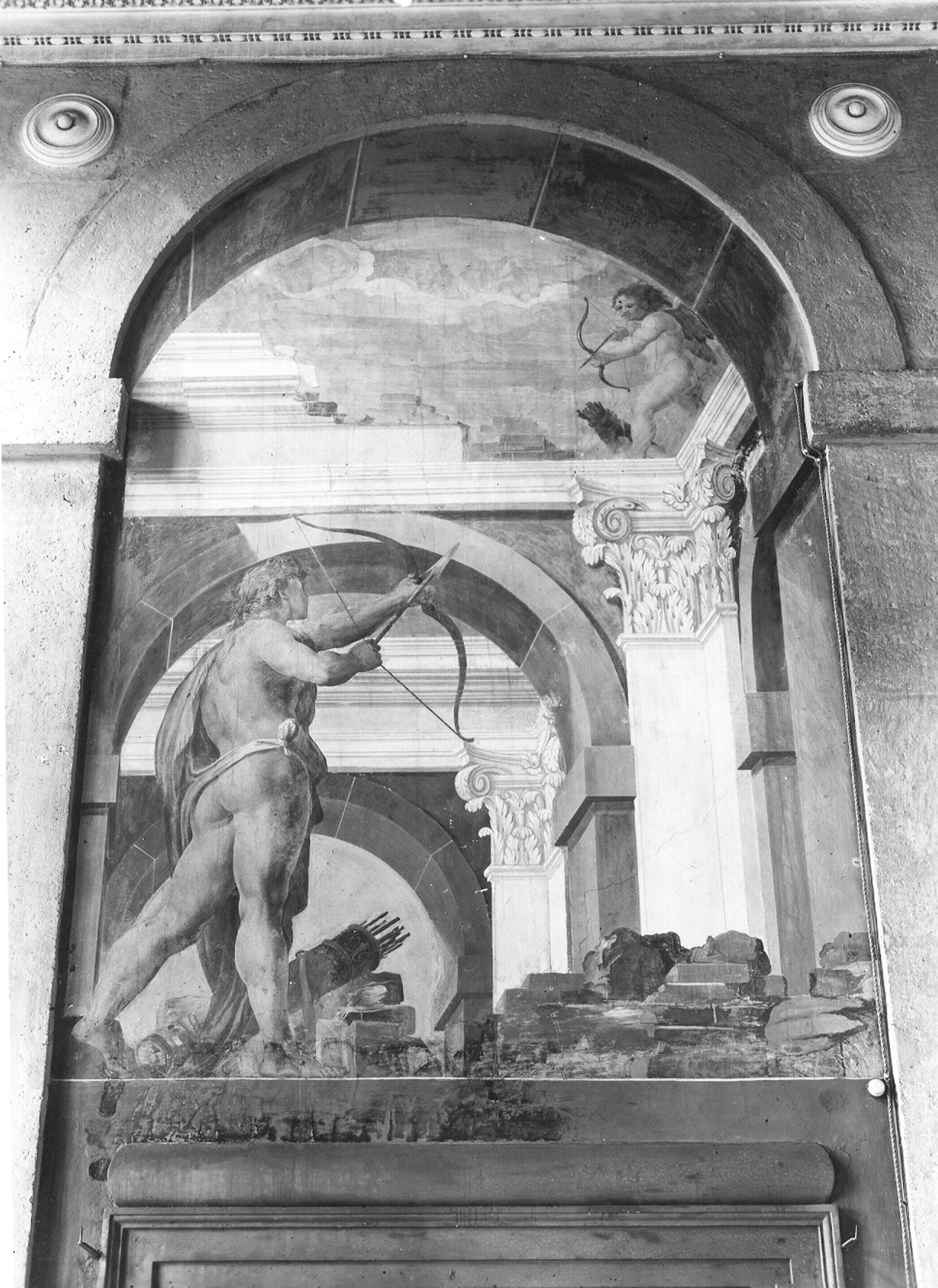 Castello, Giovanni Battista. Affresco di una parete della Loggia a est - Genova - Villa Pallavicino "delle Peschiere" (negativo) di Foto Cresta (metà XX)