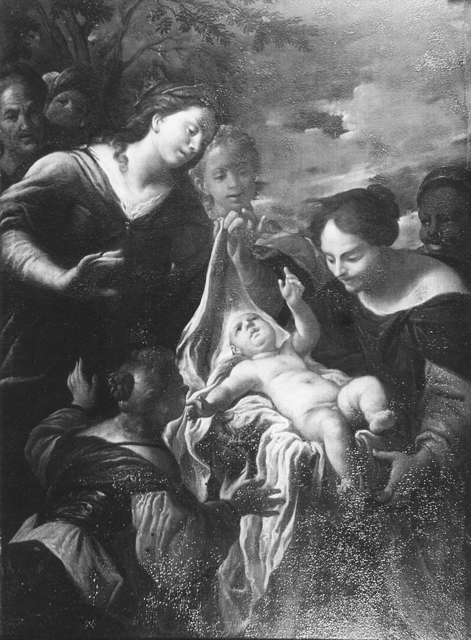 Bertolotto, Giovanni Lorenzo. Mosé salvato dalle acque - Genova - Palazzo Piuma (negativo) di Foto Cresta (prima metà XX)