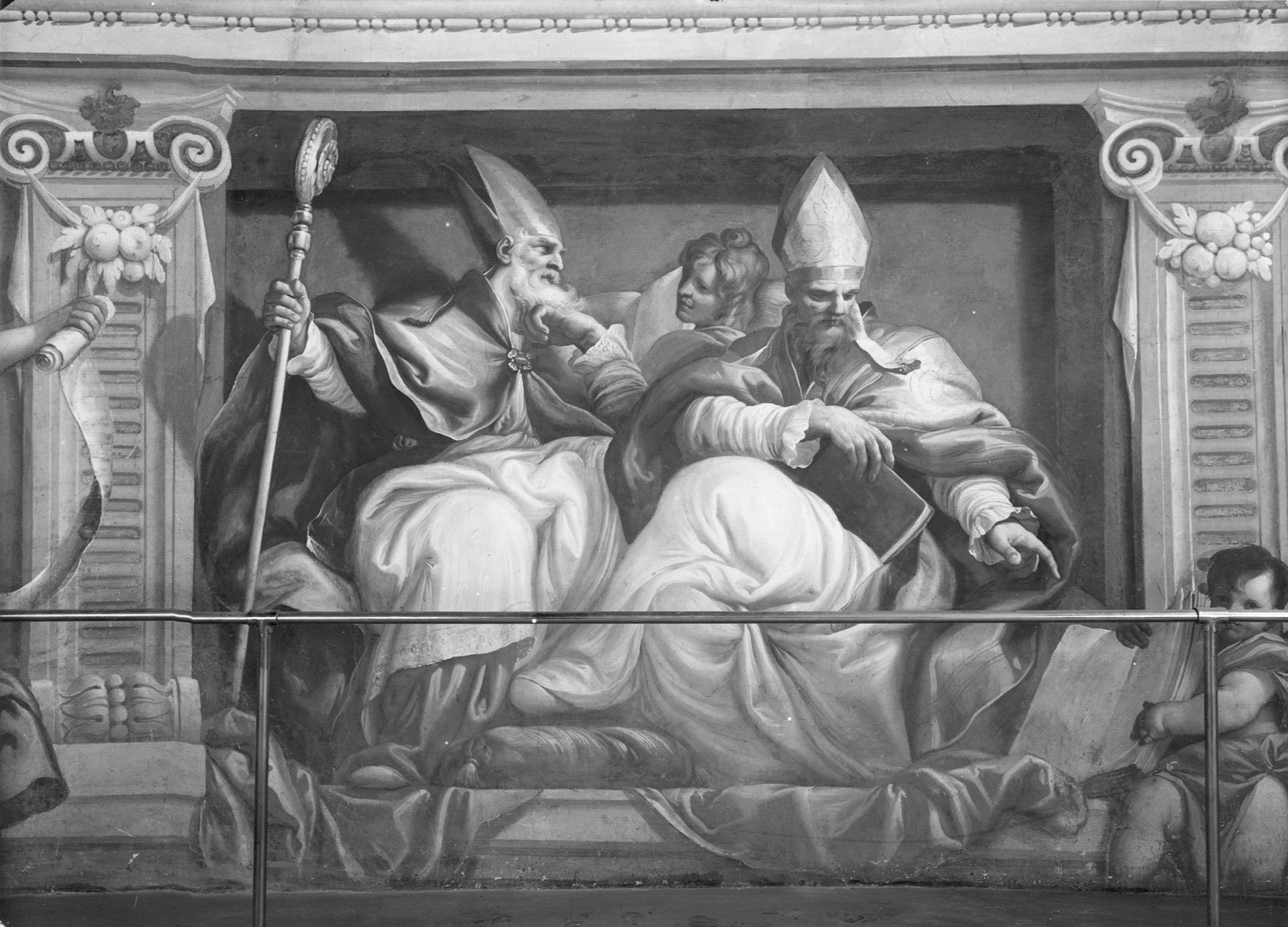 Piola, Domenico. Affreschi - Genova – Chiesa dei Santi Gerolamo e Francesco Saverio (Ex Biblioteca Universitaria) Via Balbi (negativo) di Foto Cresta (prima metà XX)