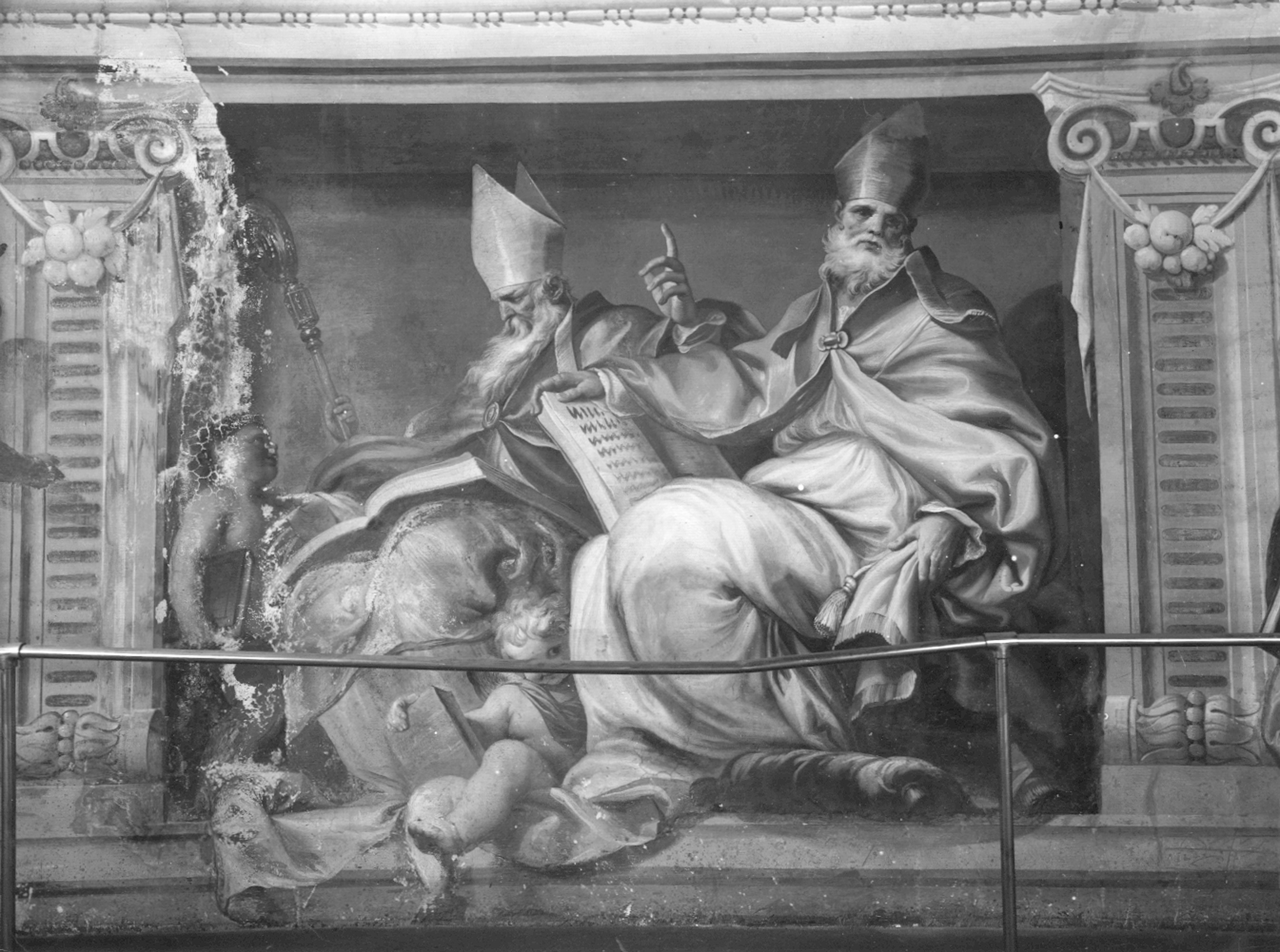 Piola, Domenico. Affreschi - Genova – Chiesa dei Santi Gerolamo e Francesco Saverio (Ex Biblioteca Universitaria) Via Balbi (negativo) di Foto Cresta (prima metà XX)